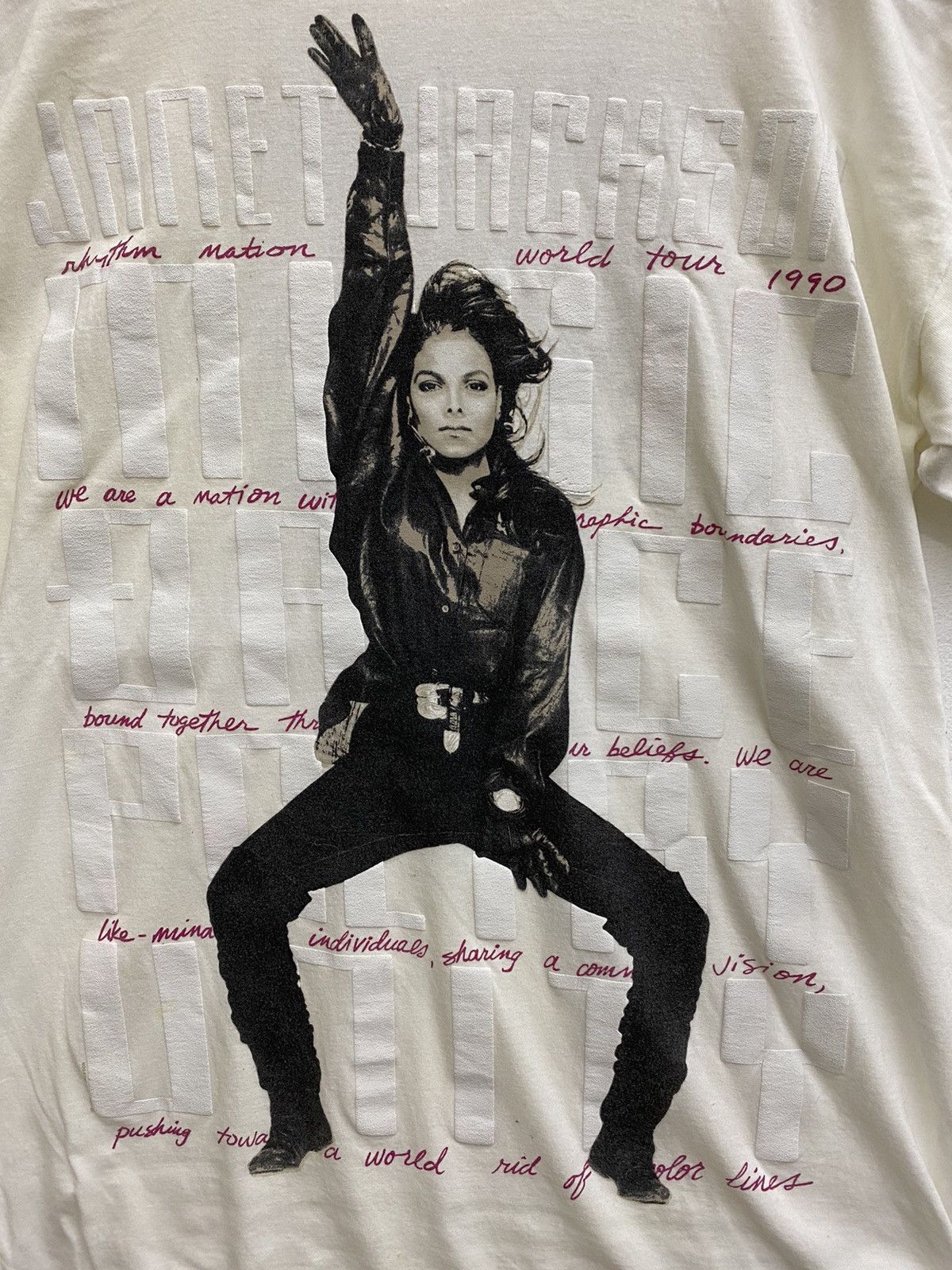 Rap Tees vintage 1990 JANET JACKSON rhythm nation tour t-shirts Size US L / EU 52-54 / 3 - 3 Thumbnail