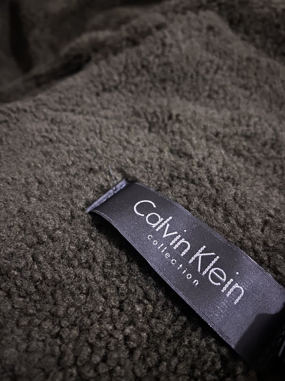 CK COLLECTION Shearling Lined Leather Jacket
