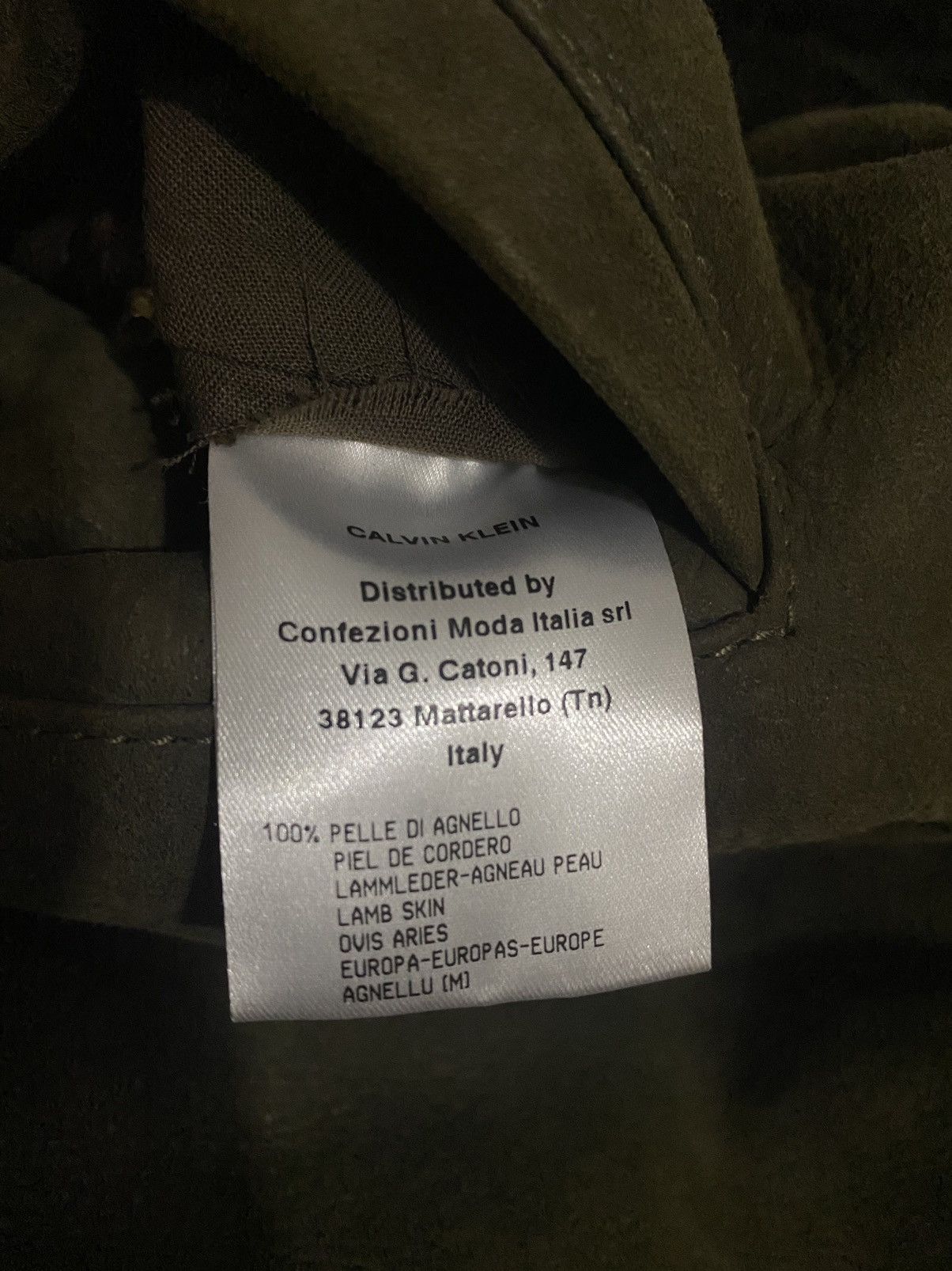 CK COLLECTION Shearling Lined Leather Jacket