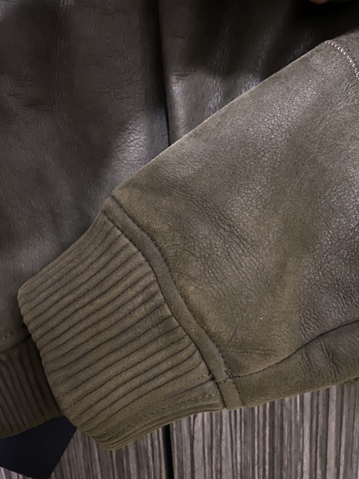 CK COLLECTION Shearling Lined Leather Jacket