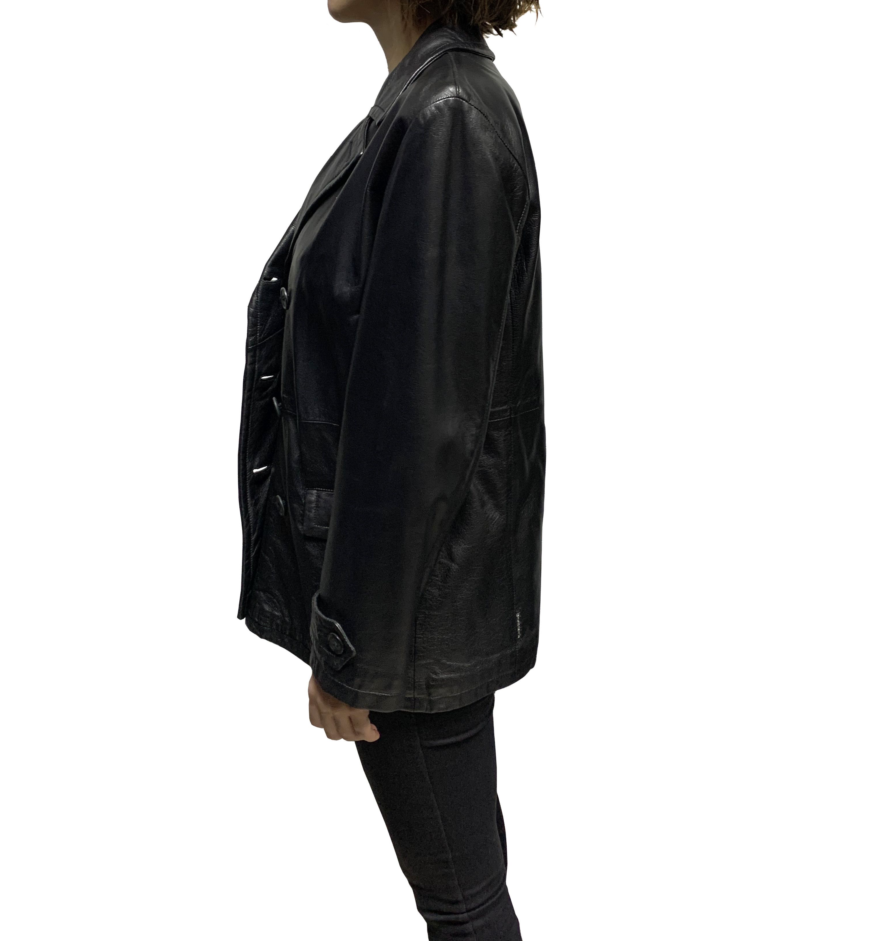 Armani Jeans Vintage black leather wmn's jacket