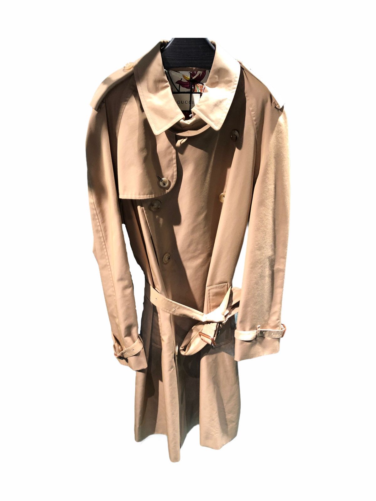 Gucci Gabardine/Leather Alluvium Trench Coat