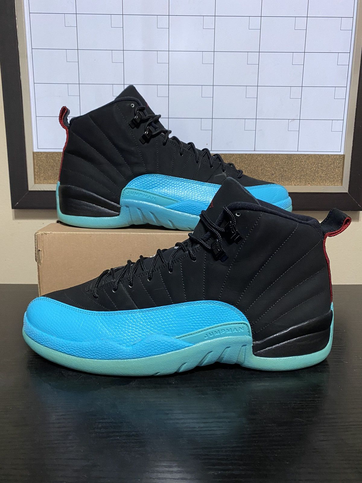 image of Jordan Nike Air Jordan 12 Retro Gamma Blue 2013 Shoes in Black, Men's