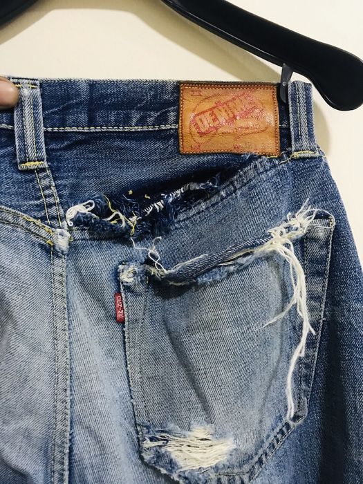 Evisu Vintage DENIME leather patch jeans | Grailed