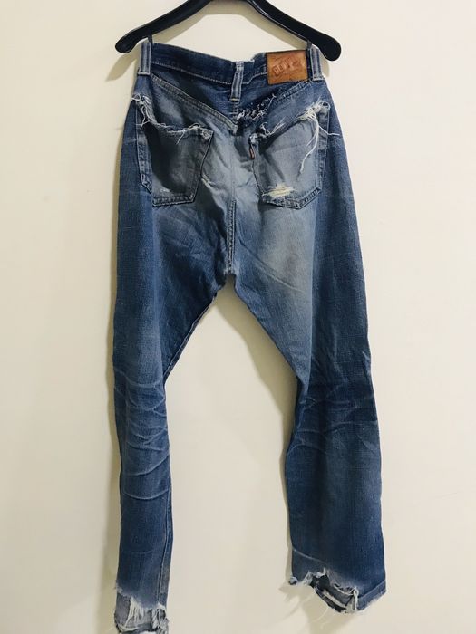 Evisu Vintage DENIME leather patch jeans | Grailed