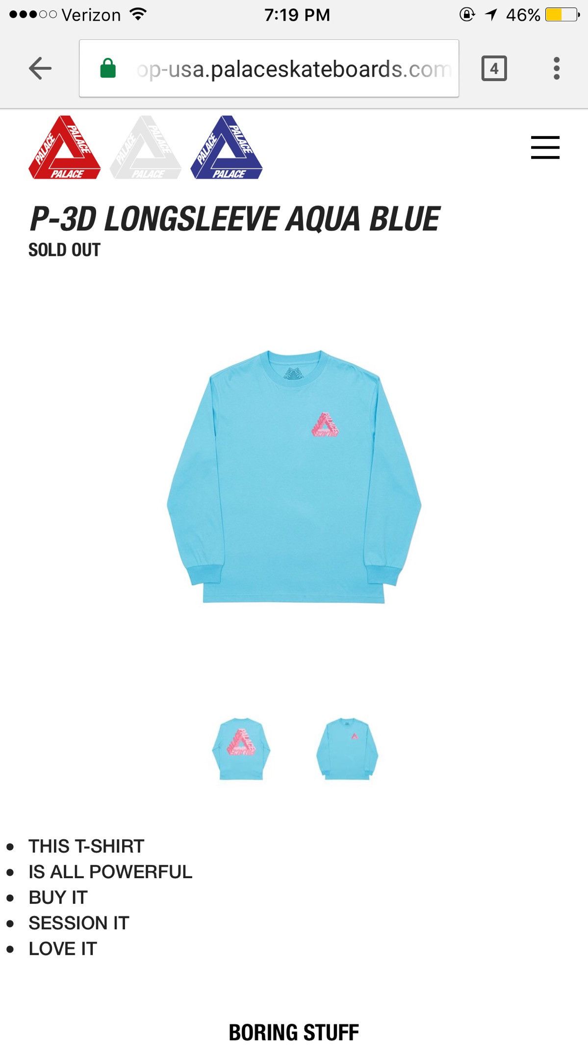 Palace P-3D Longsleeve Blue