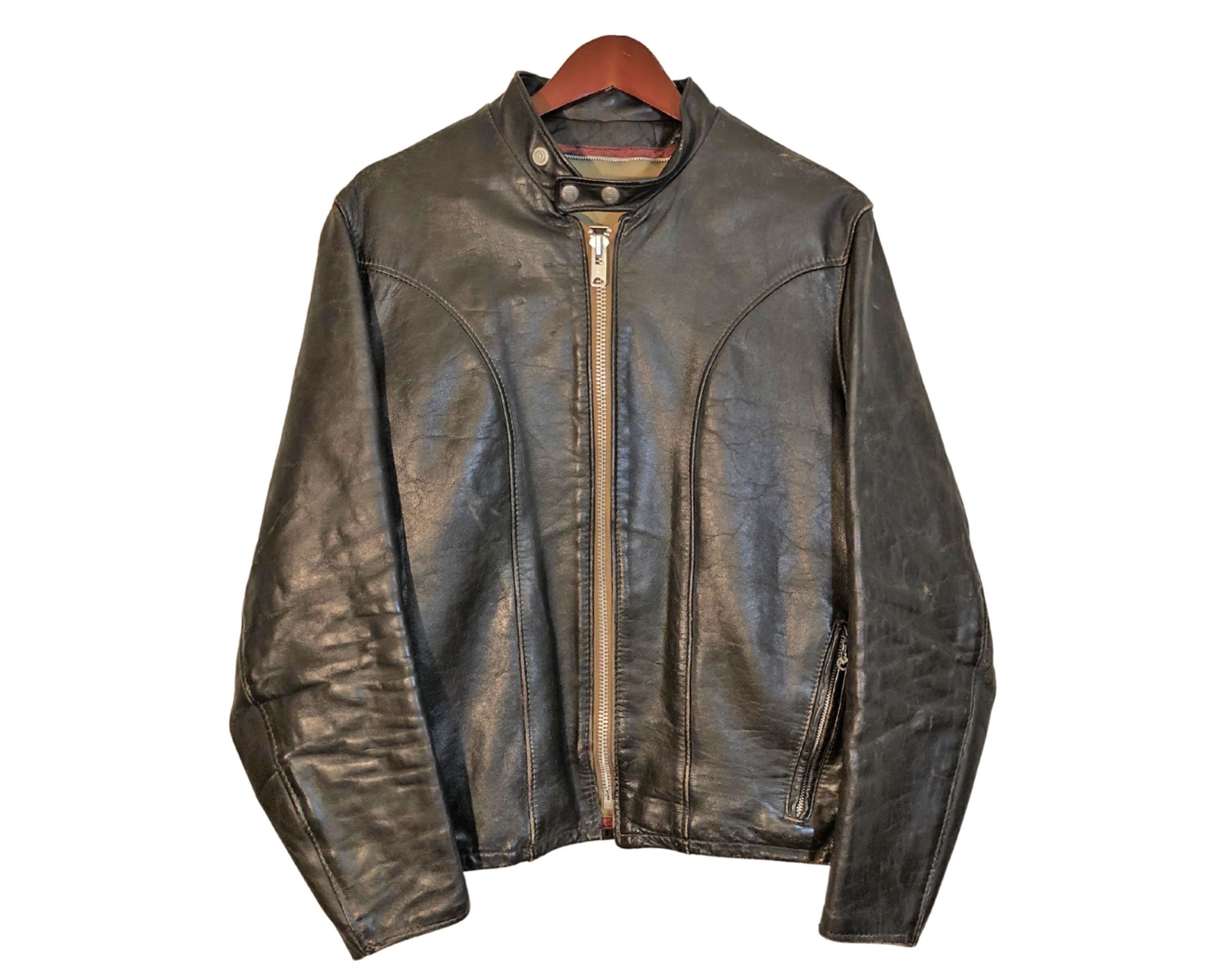 Schott Schott N.Y.C. Brown Leather Cafe Racer Jacket Men s Size 42 Grailed