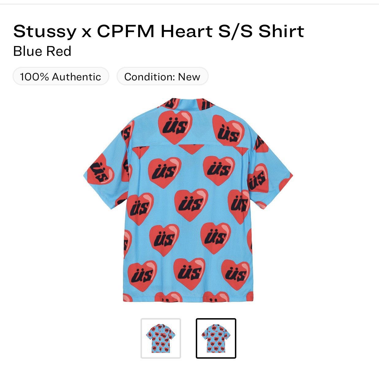 Cactus Plant Flea Market × Stussy Stussy x CPFM Heart Button-Up 