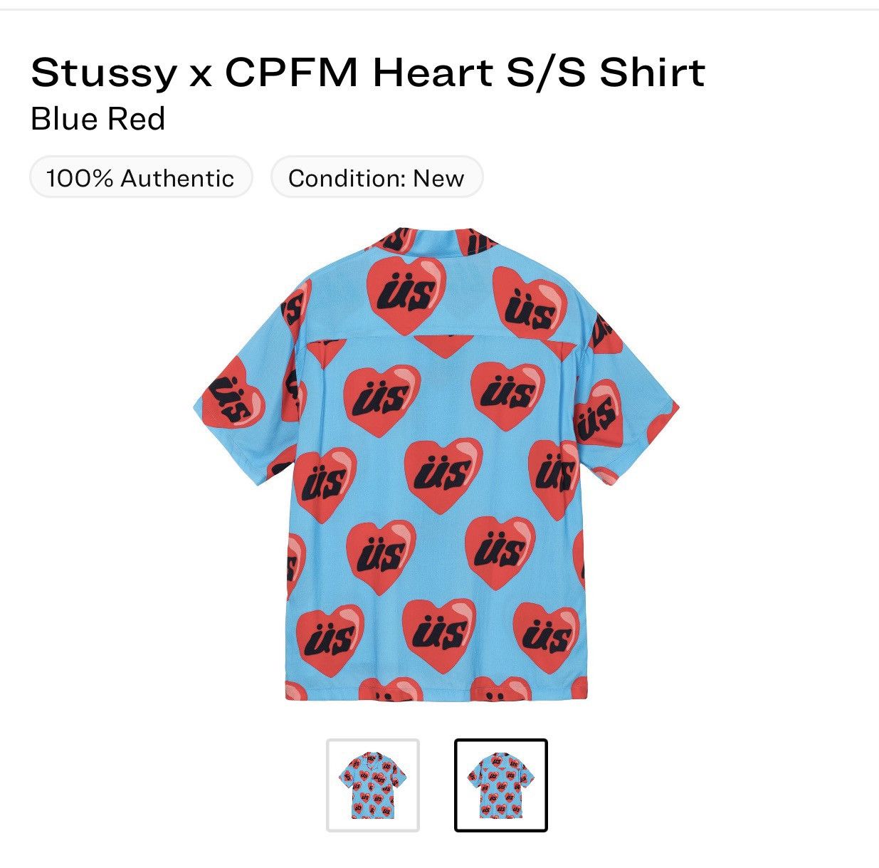 Stussy Stussy x CPFM Heart Button-Up Short Sleeve Shirt | Grailed