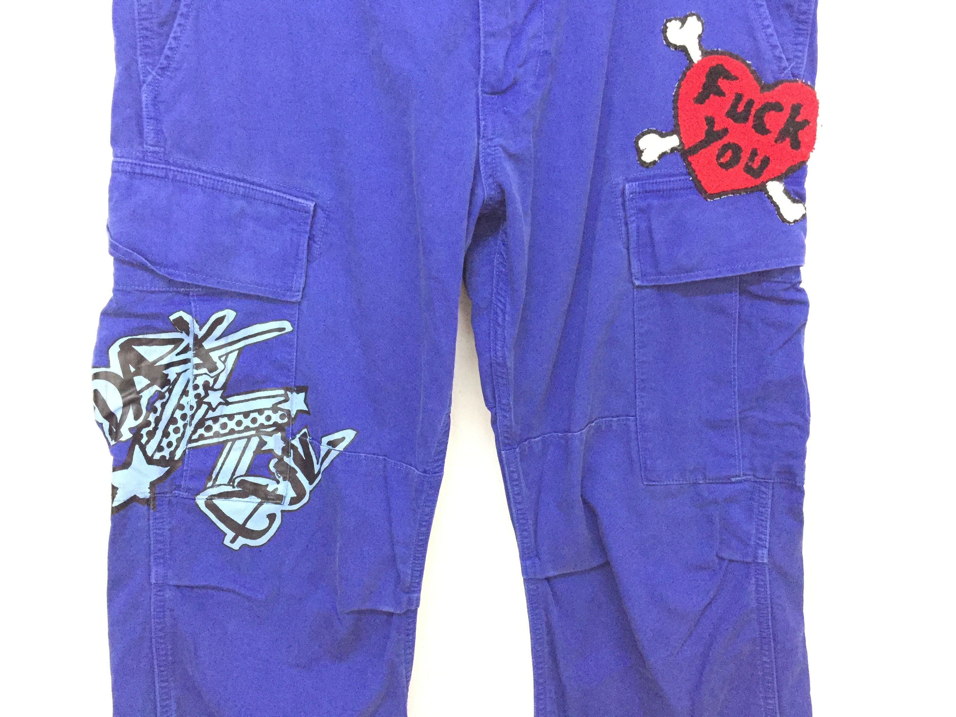 Japanese Brand RNA DNA FUCK you dark devil hem drawstring cargos pants Size US 31 - 5 Thumbnail