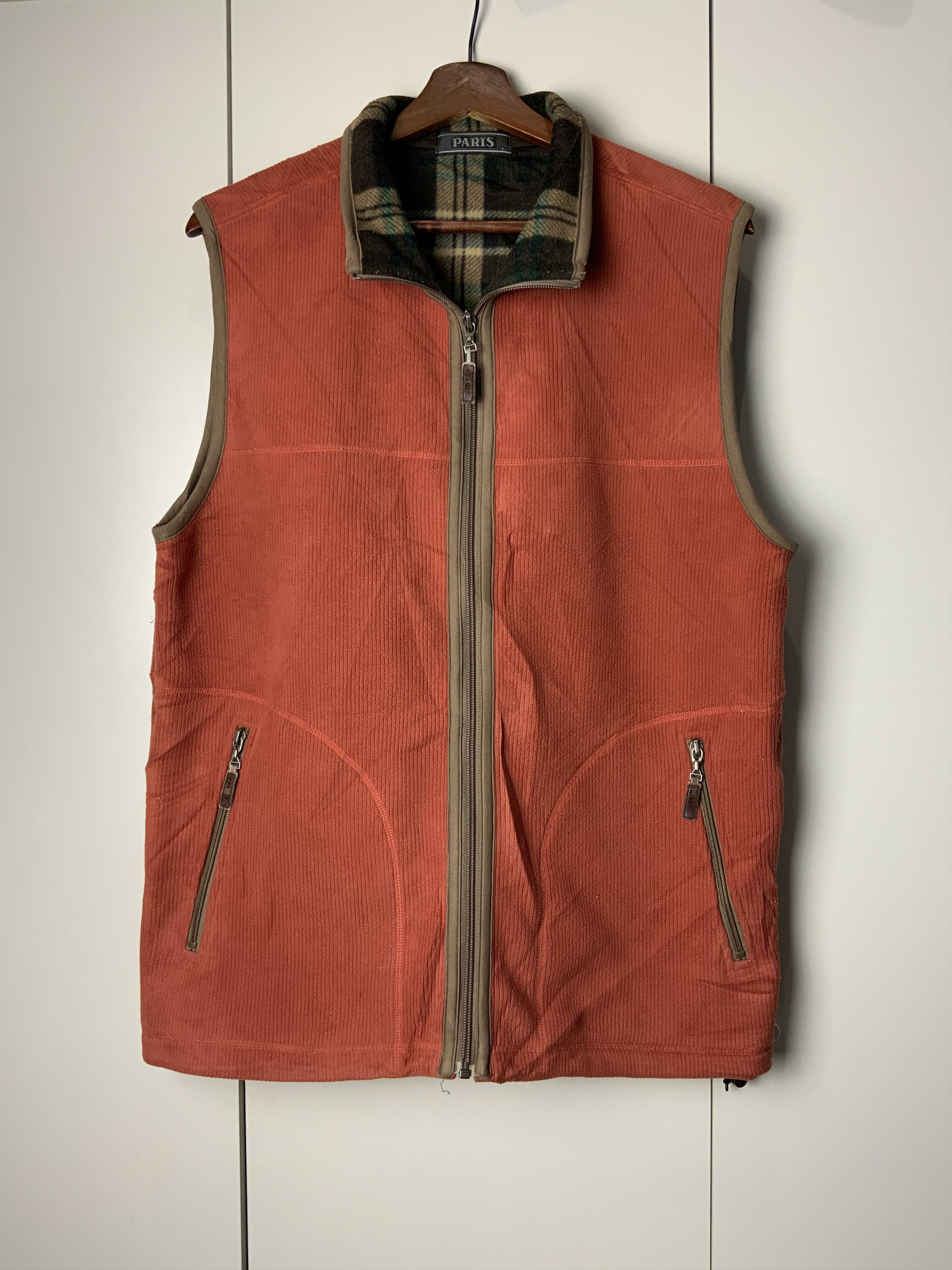 Japanese Brand Paris Orange Winter Coduroi Vest Size US L / EU 52-54 / 3 - 1 Thumbnail