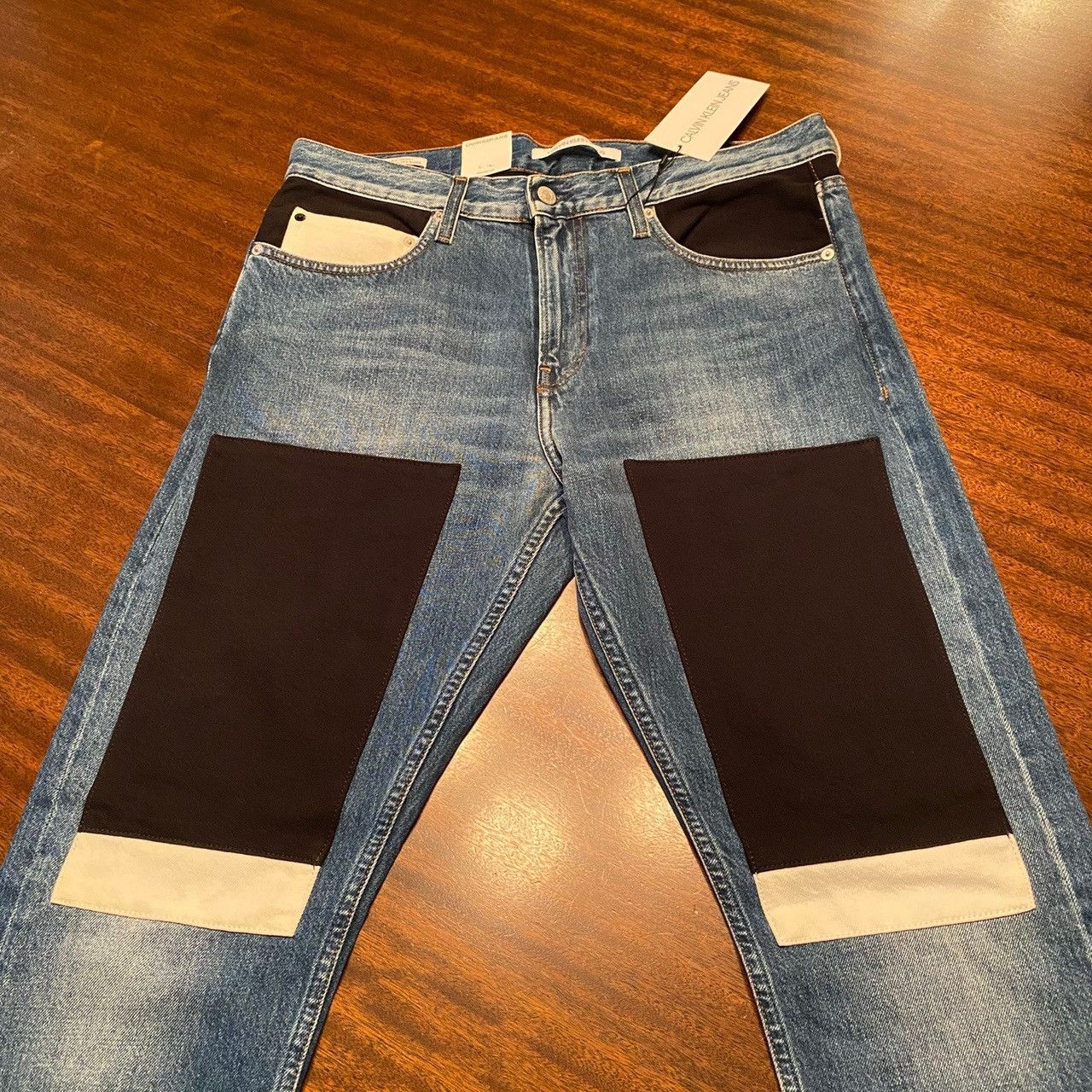 Calvin Klein × Calvin Klein 205W39NYC × Raf Simons Brand NWT Calvin Klein Color-block Slim fit Denim Jeans - 34 Size US 34 / EU 50 - 2 Thumbnail