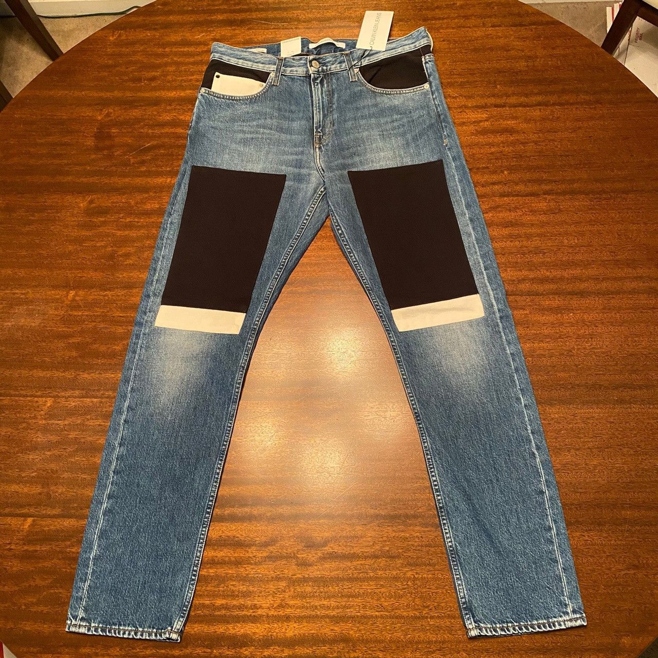 Calvin Klein × Calvin Klein 205W39NYC × Raf Simons Brand NWT Calvin Klein Color-block Slim fit Denim Jeans - 34 Size US 34 / EU 50 - 1 Thumbnail