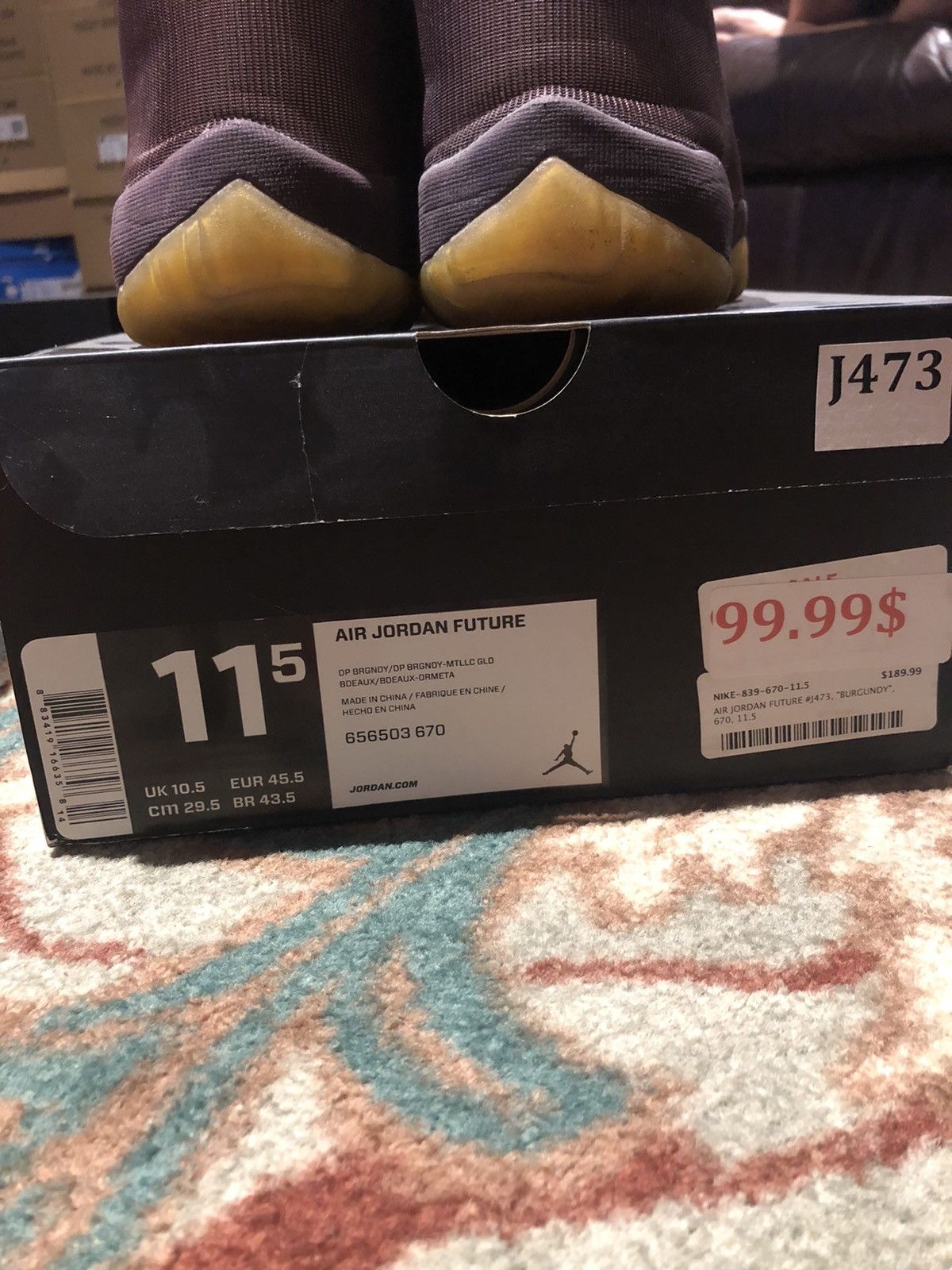Jordan Brand Air Jordan Future Deep Burgundy Size US 11.5 / EU 44-45 - 5 Thumbnail