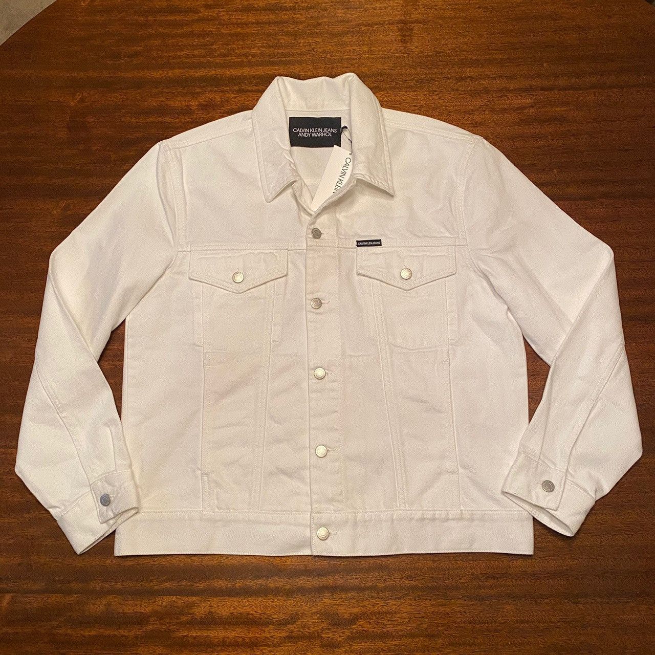 Andy Warhol × Calvin Klein × Raf Simons Brand NWT Rare Calvin Klein x Andy Warhol White Denim Jacket Size US XL / EU 56 / 4 - 3 Thumbnail