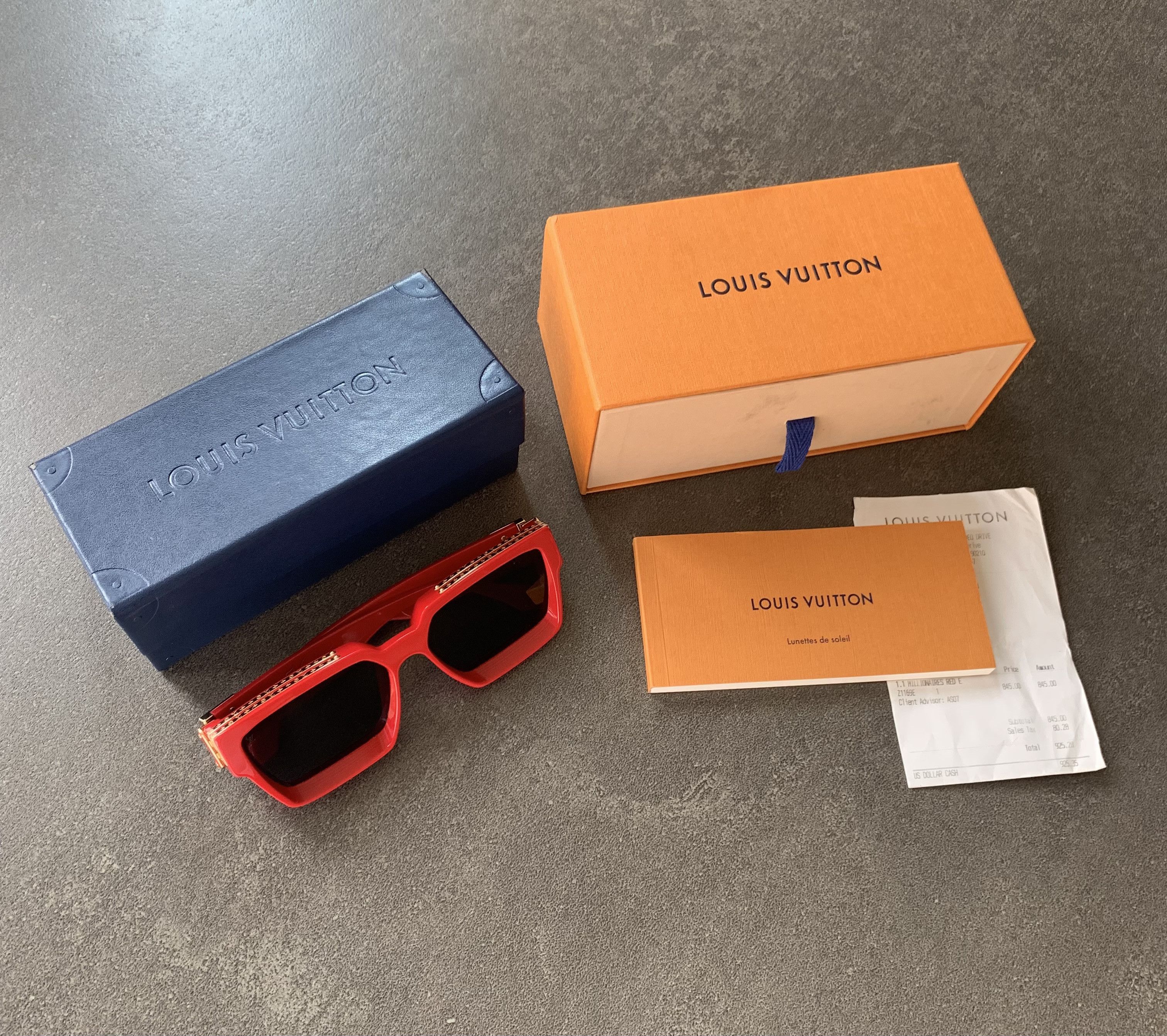 Louis Vuitton, Accessories, Authentic Wreceipt Louis Vuitton 1 Millionaires  Sunglasses Z1169e Red Eastern