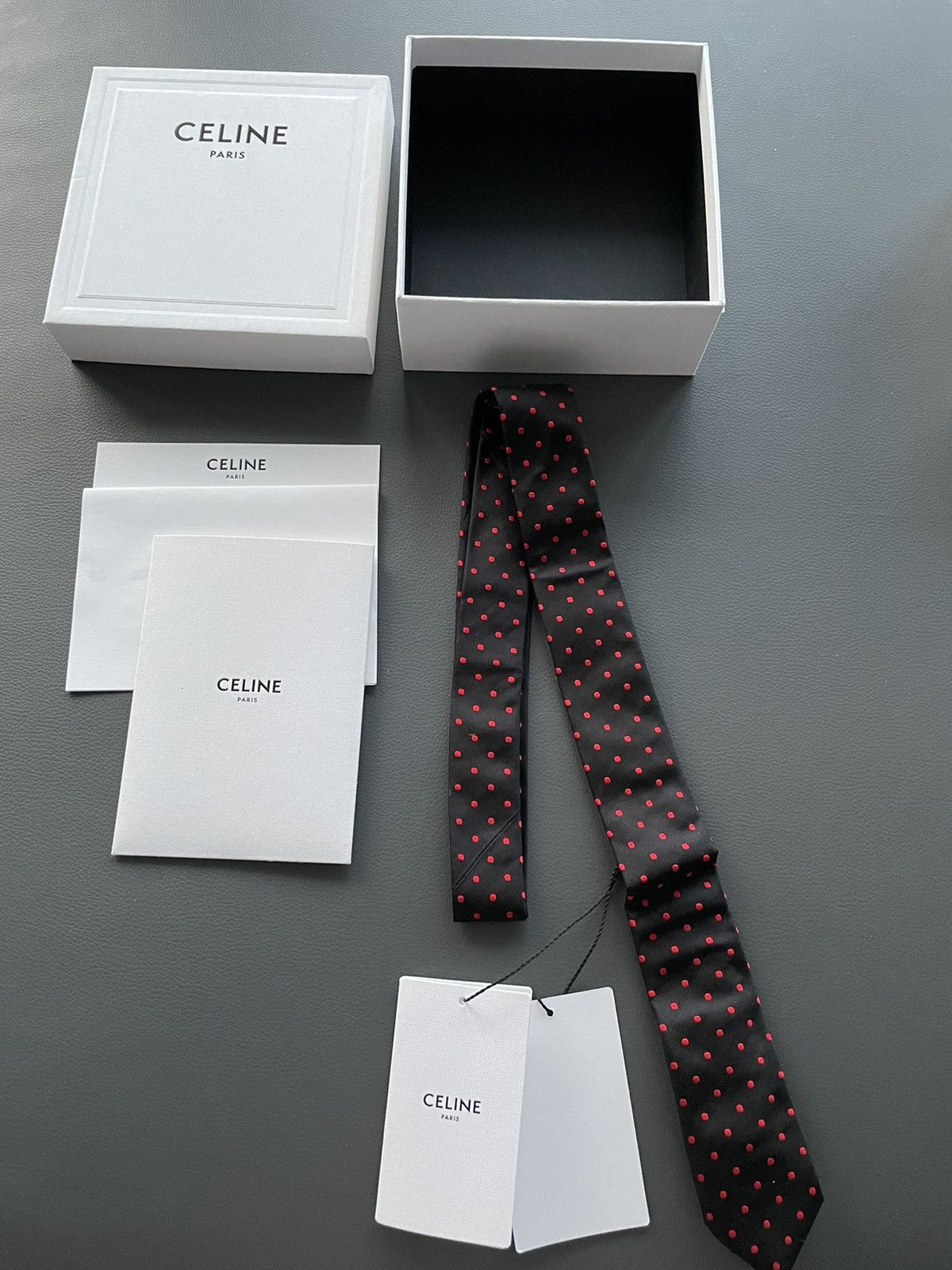 Celine × Hedi Slimane Rare Limited Edition Celine by Hedi Slimane Runway Silk Tie Size ONE SIZE - 10 Thumbnail