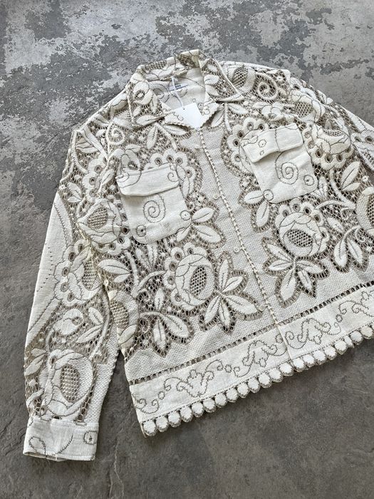 Bode One of a Kind Contrast Lace Button Shirt | Grailed