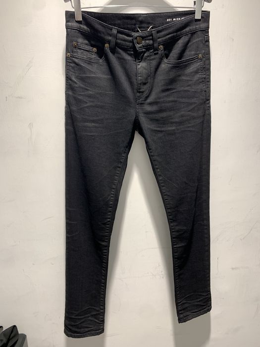 Saint Laurent Paris SS21 D21 Lightly Coated Skinny Stretch Denim