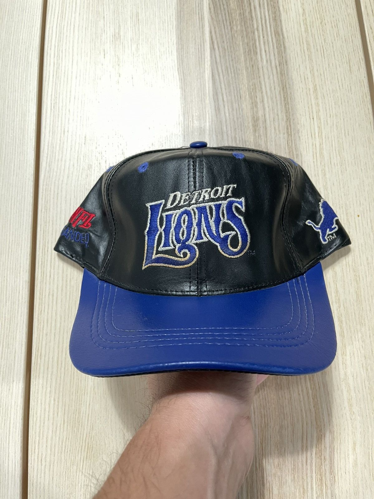 VINTAGE DETROIT LIONS LEATHER SNAPBACK - Primetime