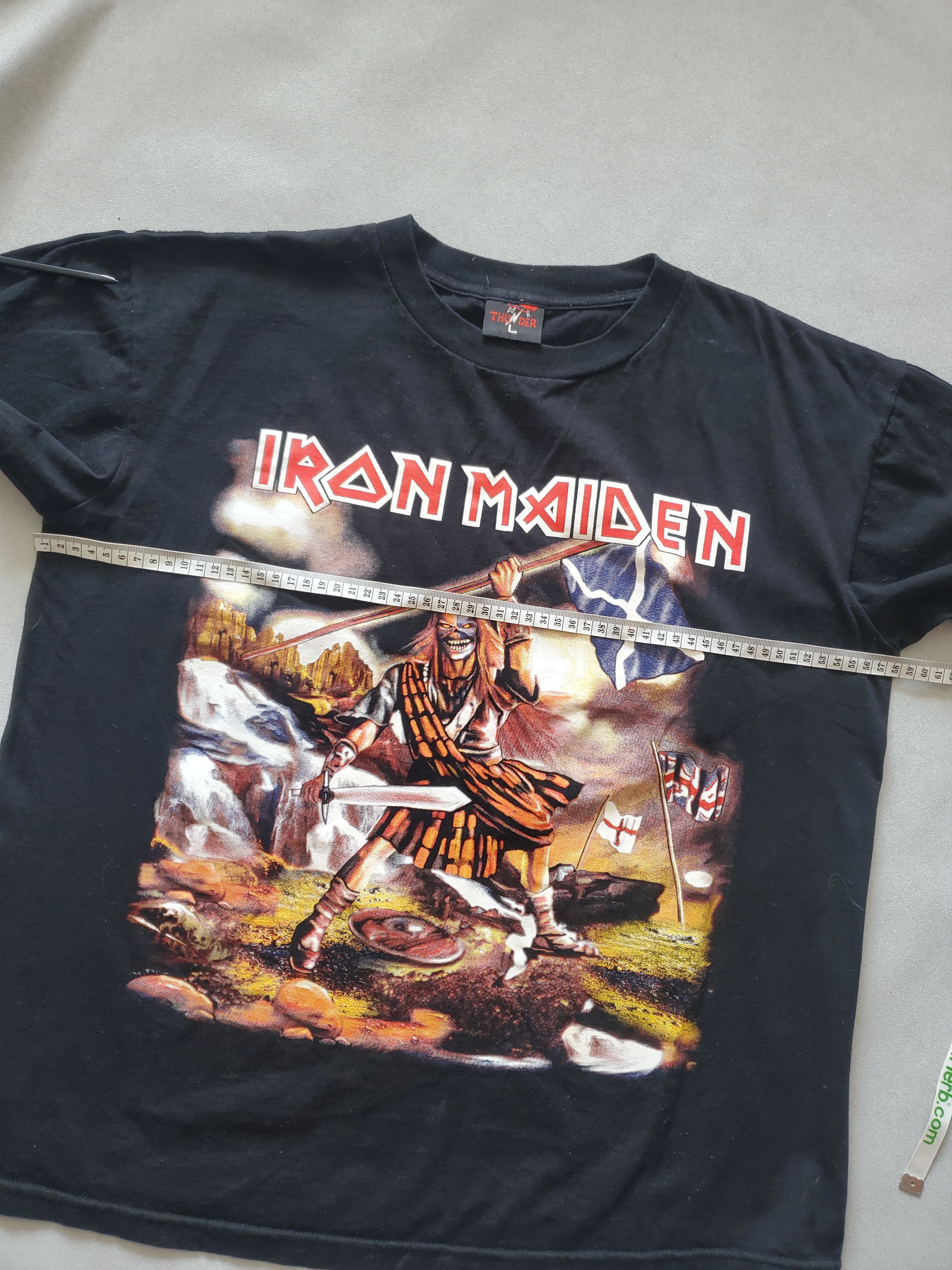 Band Tees × Iron Maiden × Vintage Iron Maiden Scottish Warrior 90s Black Rock Merch Shirt 00s Size US L / EU 52-54 / 3 - 11 Thumbnail