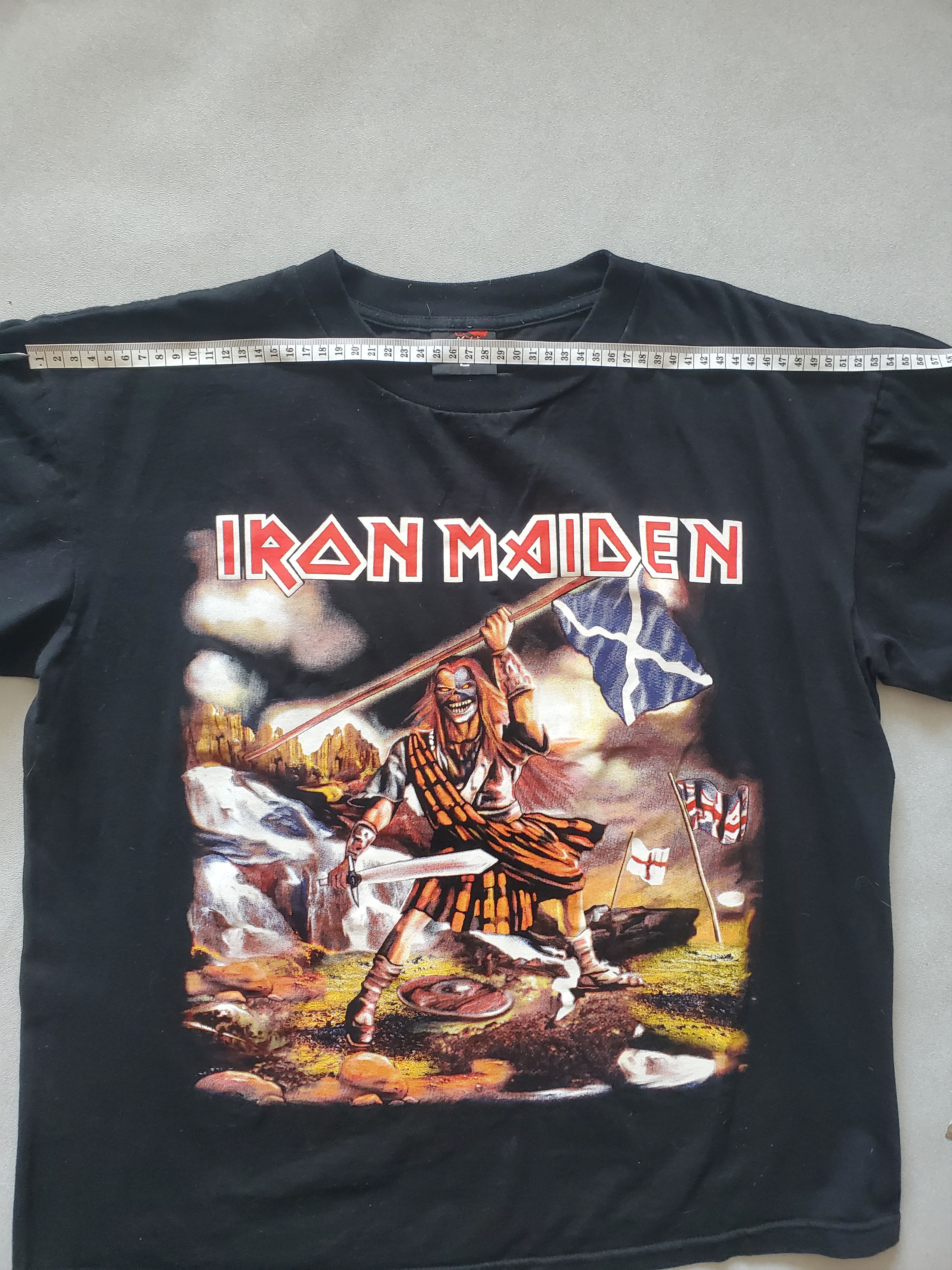 Band Tees × Iron Maiden × Vintage Iron Maiden Scottish Warrior 90s Black Rock Merch Shirt 00s Size US L / EU 52-54 / 3 - 12 Thumbnail
