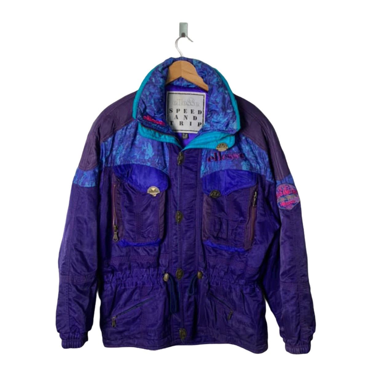 Vtg Ellese Ski Jacket Multicolor Utility Jacket