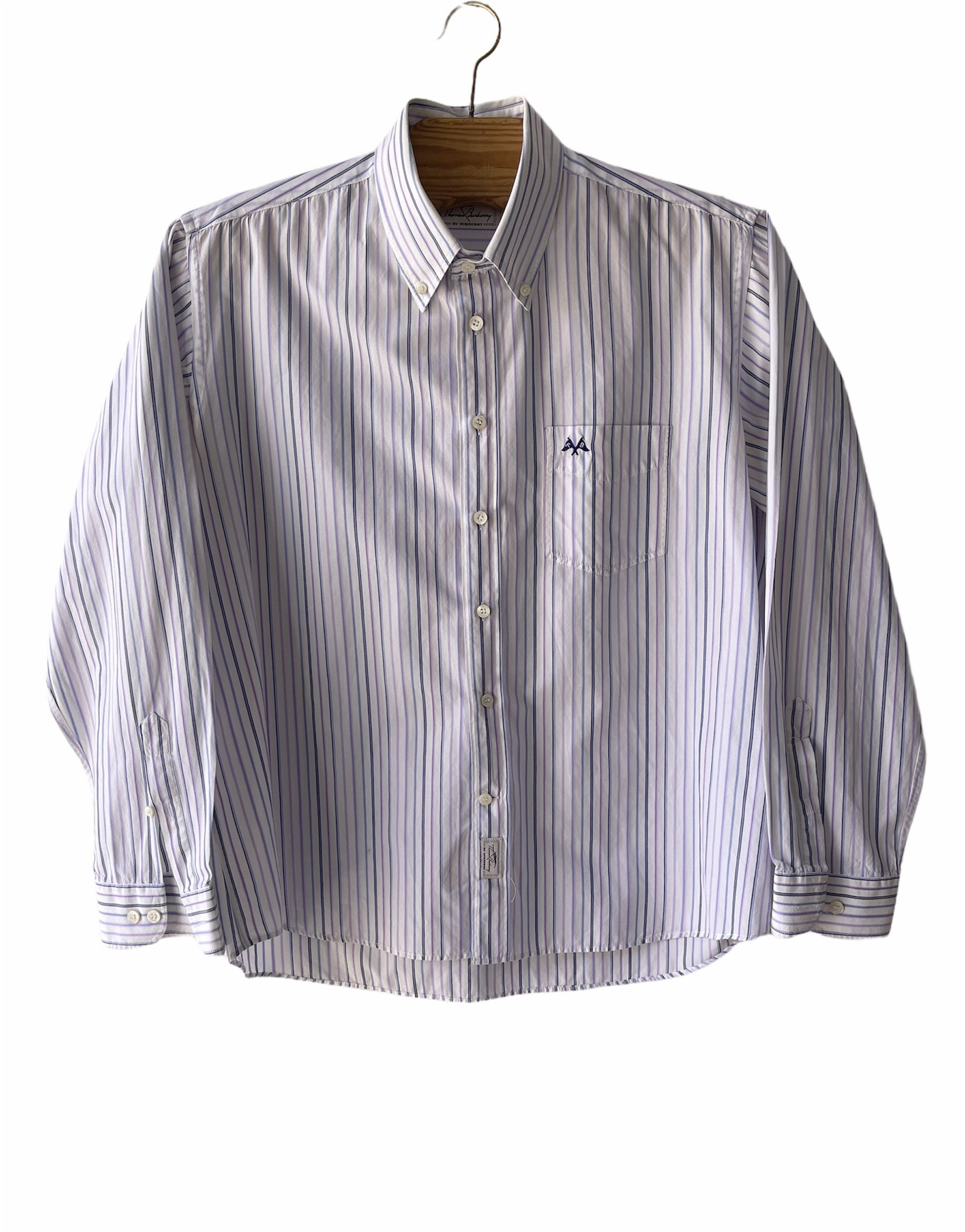 TB Burberry striped shirt vintage white size xl