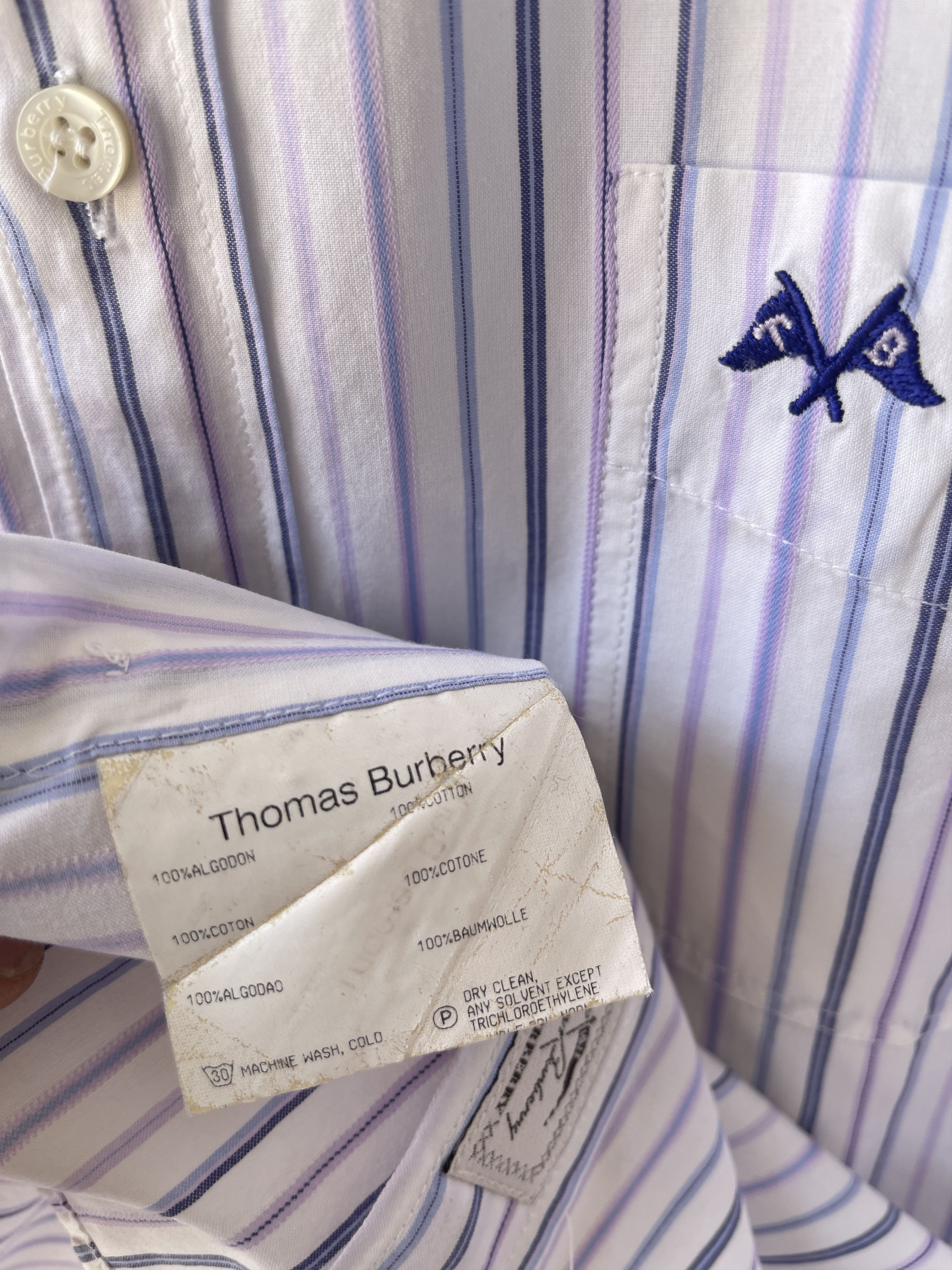 Burberry TB Burberry striped shirt vintage white size xl Size US XL / EU 56 / 4 - 5 Thumbnail