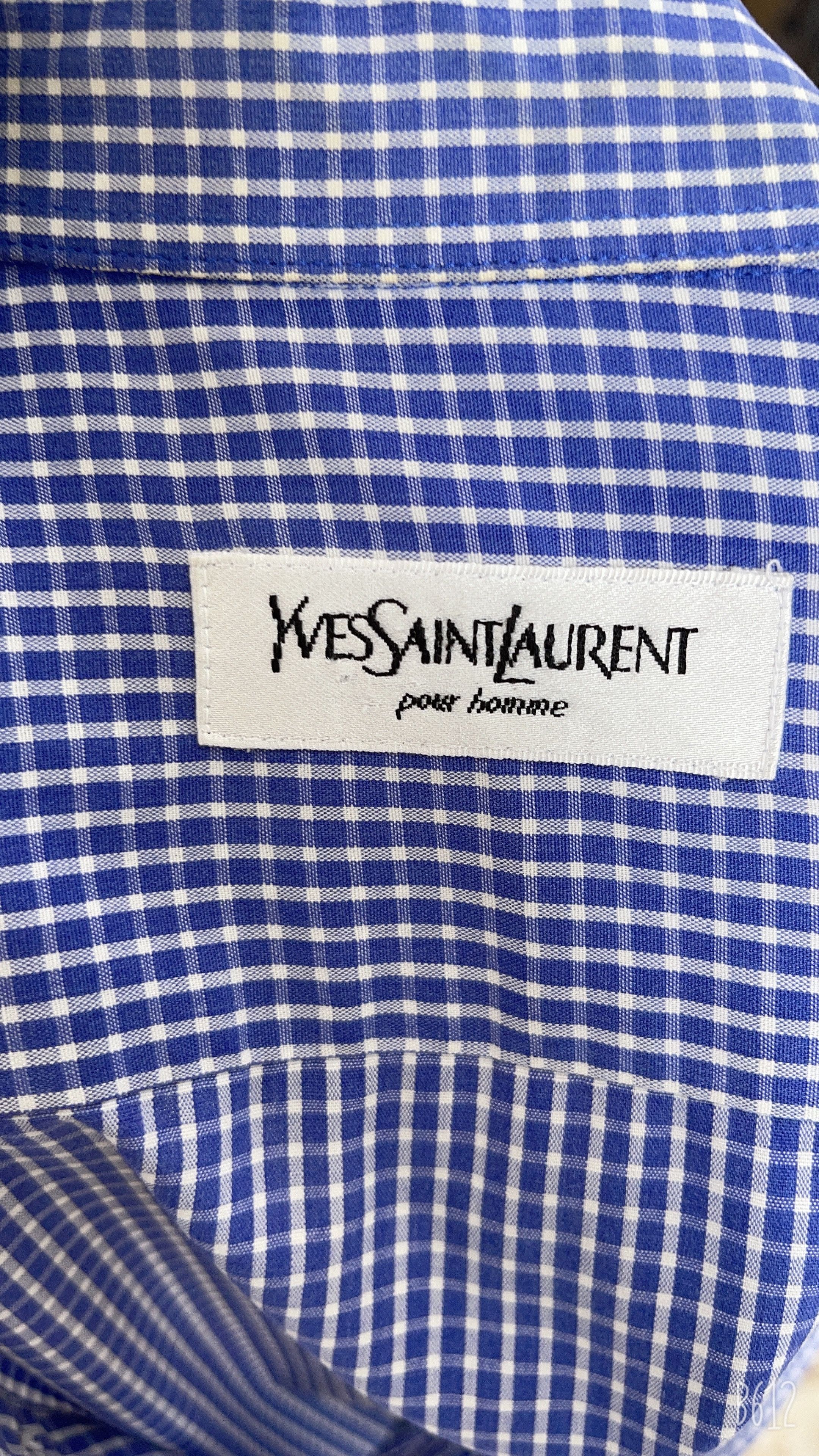 Yves Saint Laurent 🔥 Plaid YSL double cuff smoking shirt size L Size US L / EU 52-54 / 3 - 4 Thumbnail