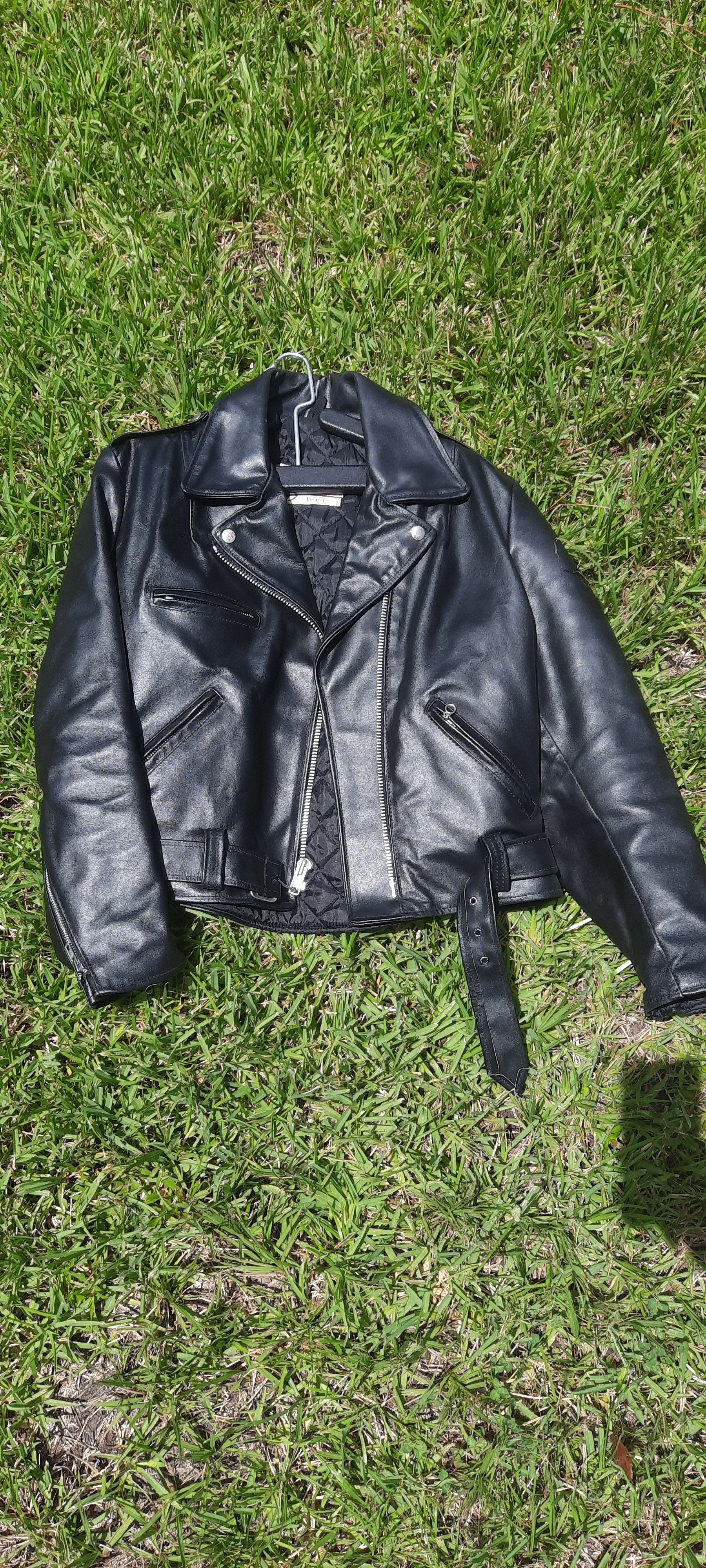 image of 60's Cropped Vintage Moto Jacket in Black, Men's (Size Small)