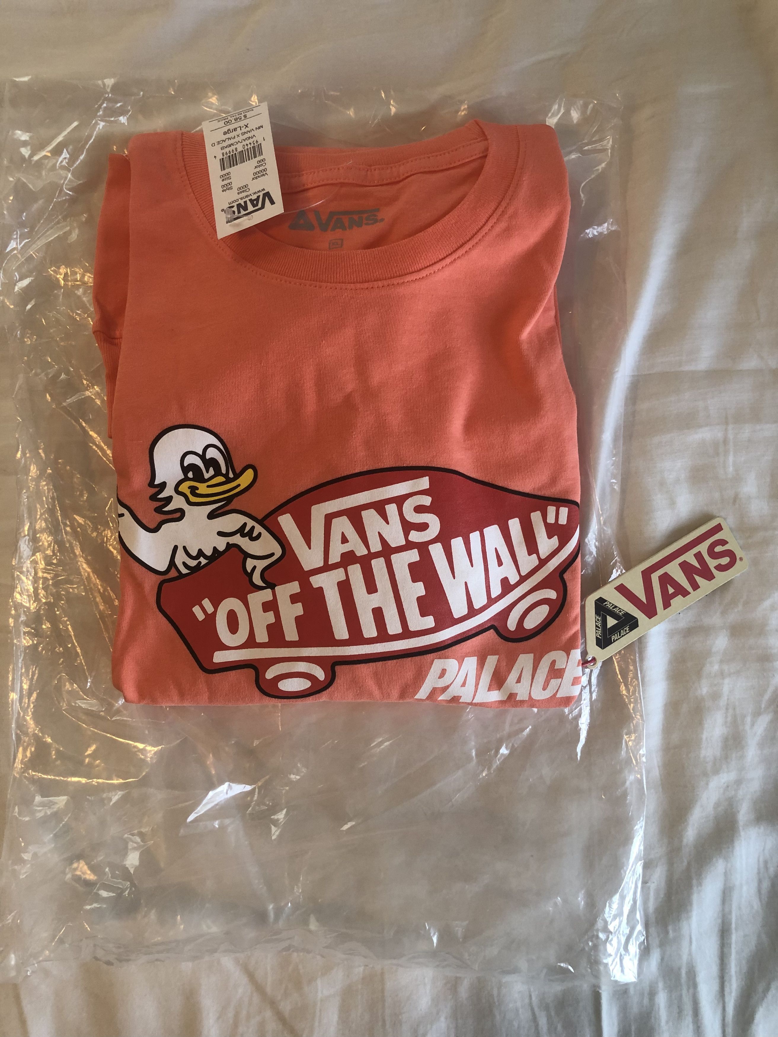 Palace Palace x Vans Duck Out Longsleeve (Fusion Coral - Size XL) | Grailed