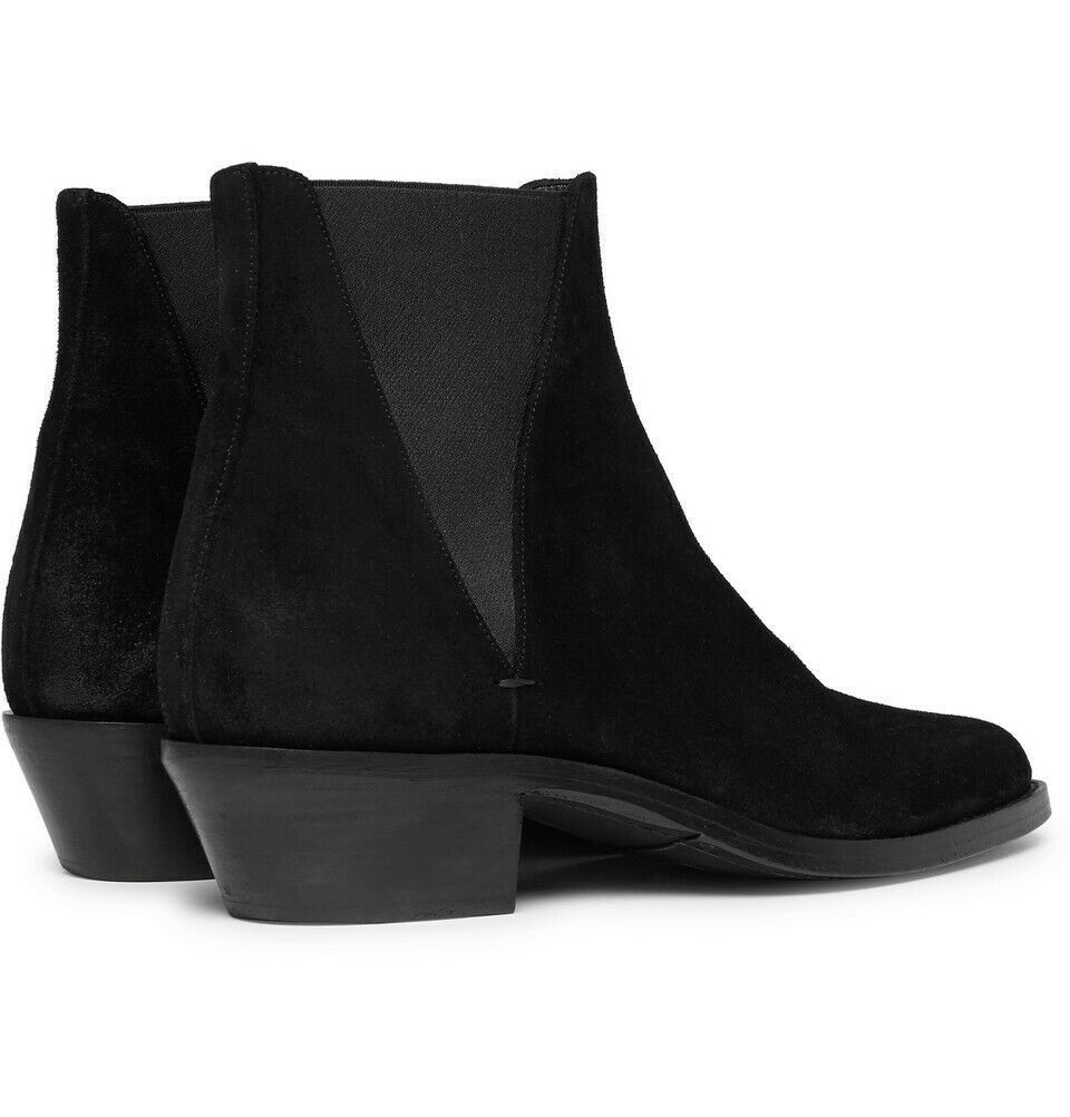 Saint Laurent Paris NWB $1400 Dakota Brushed-Suede Chelsea Boots 552489 BT300 Size US 10 / EU 43 - 5 Thumbnail
