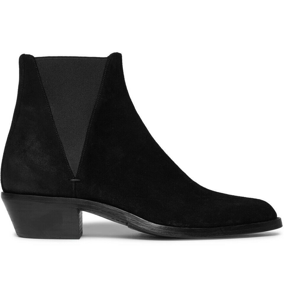 Saint Laurent Paris NWB $1400 Dakota Brushed-Suede Chelsea Boots 552489 BT300 Size US 10 / EU 43 - 1 Thumbnail