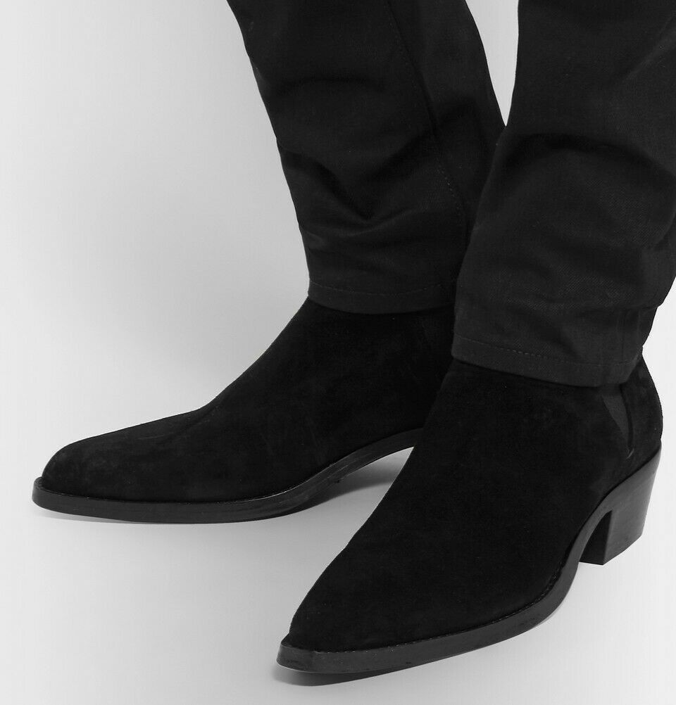 Saint Laurent Paris NWB $1400 Dakota Brushed-Suede Chelsea Boots 552489 BT300 Size US 10 / EU 43 - 3 Thumbnail