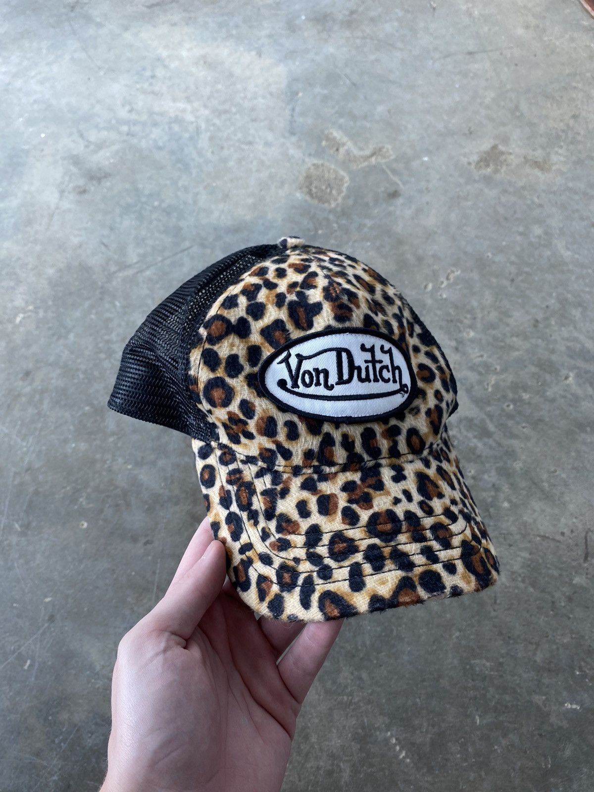 Vintage 2000s Trucker Hat Deadstock Premium Cheetah Oval Logo Cap Leopard NWOT wholesale-low-profile-soft-  main image 2