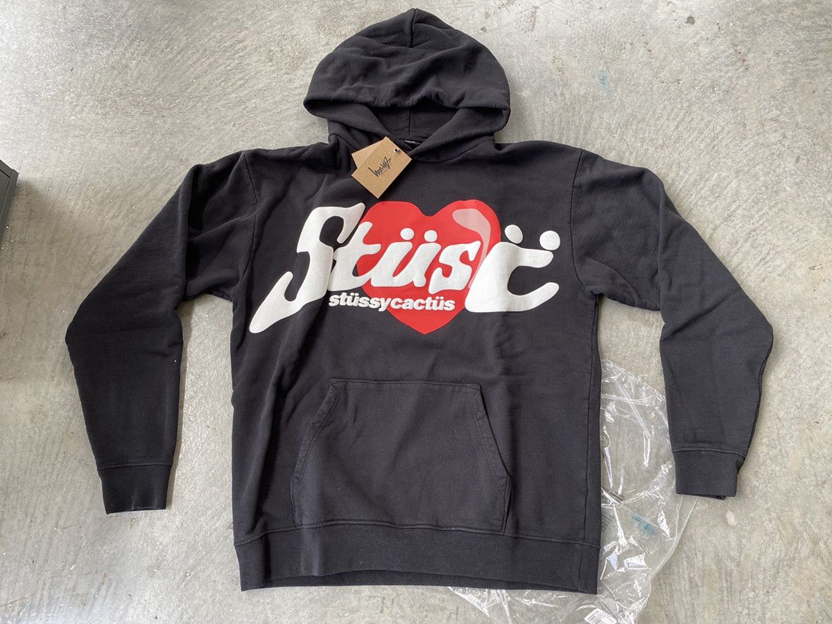 Cactus Plant Flea Market × Stussy Stussy x CPFM Heart Hoodie Black 
