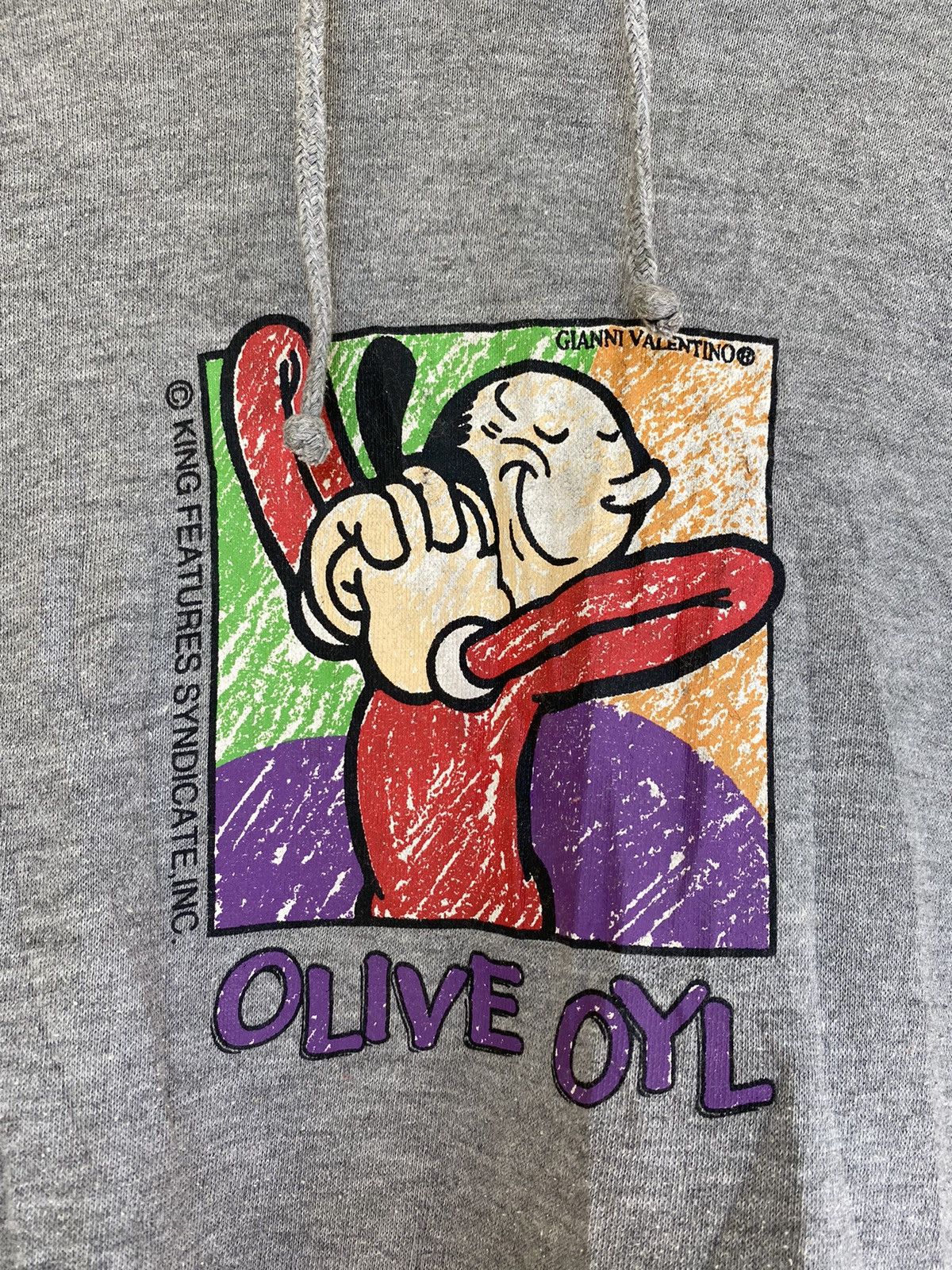 Vintage Vintage Gianni Valentino X Olive Oyl Hoodie Big Printed Logo Size US L / EU 52-54 / 3 - 2 Thumbnail