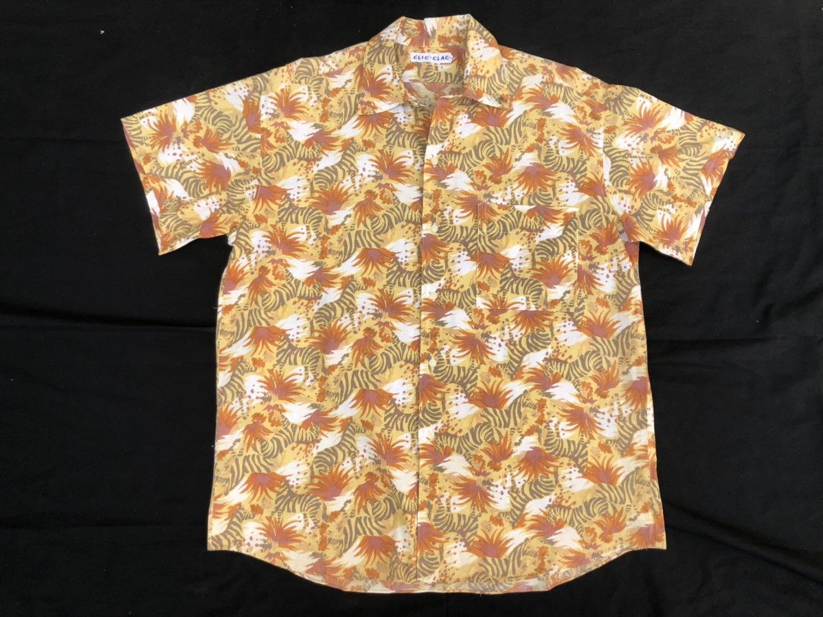 Devilock Vintage 90s CLIC CLAC Japan Printed Zebra Hawaiian Shirt Size US M / EU 48-50 / 2 - 5 Thumbnail