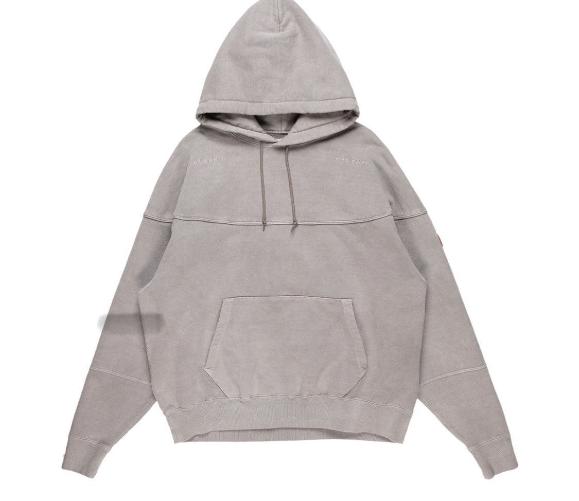 image of Cav Empt Overdye Round Cut Heavy Hoodie Grey, Men's (Size Large)