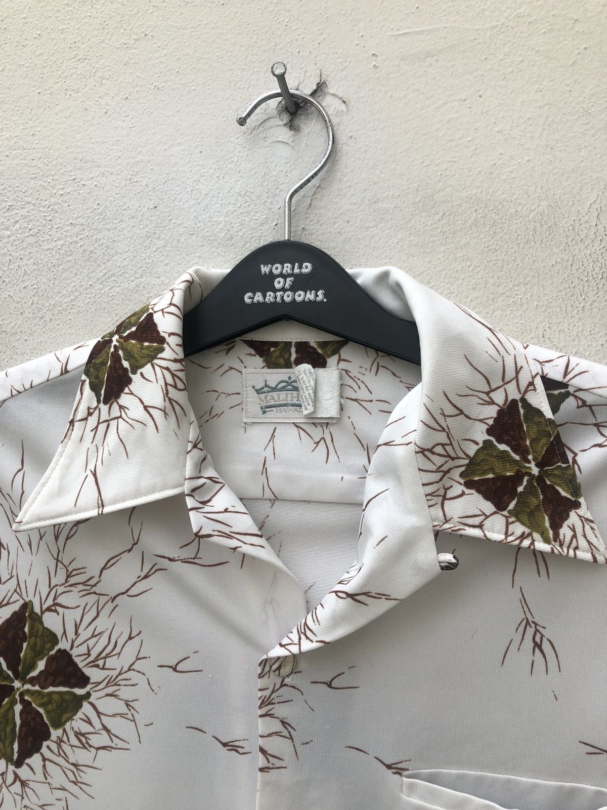 Vintage Vintage 70s MALIHINI Tiki Idol Open Collar Hawaiian Shirt Size US M / EU 48-50 / 2 - 4 Thumbnail