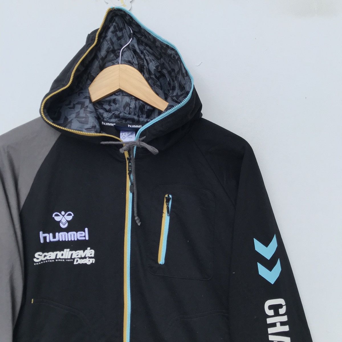 Hummel × Vintage Rare!! Vintage HUMMEL Hoodie Zip Sweatshirt Size US L / EU 52-54 / 3 - 2 Thumbnail