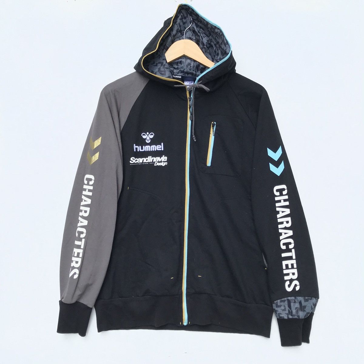 Hummel × Vintage Rare!! Vintage HUMMEL Hoodie Zip Sweatshirt Size US L / EU 52-54 / 3 - 1 Thumbnail