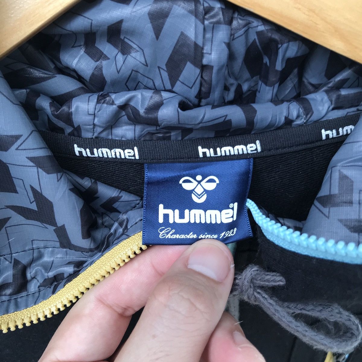 Hummel × Vintage Rare!! Vintage HUMMEL Hoodie Zip Sweatshirt Size US L / EU 52-54 / 3 - 3 Thumbnail