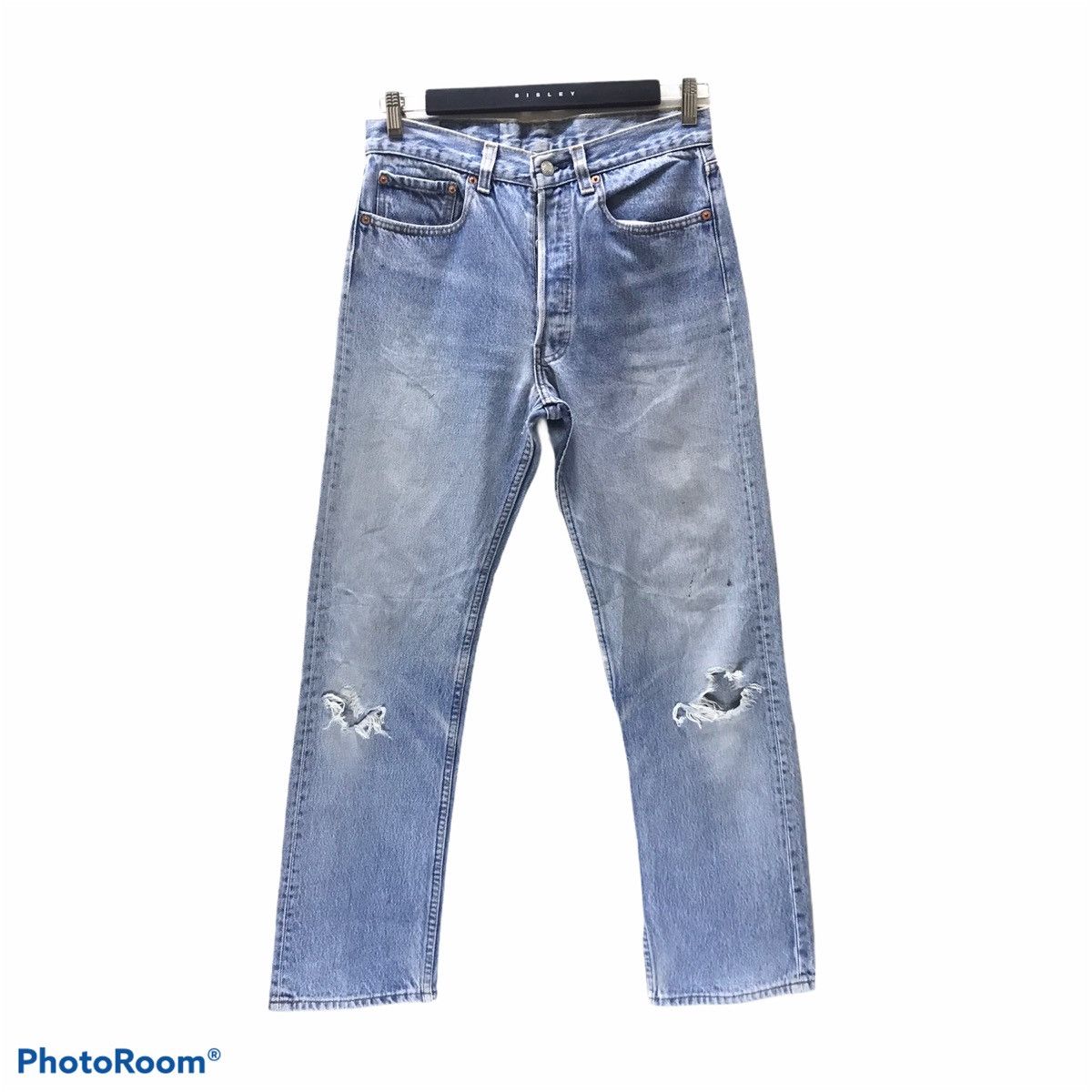 Levi's Vintage 80s Levis 501 Distressed Denim Lightwash CobainStyle Size US 30 / EU 46 - 1 Thumbnail