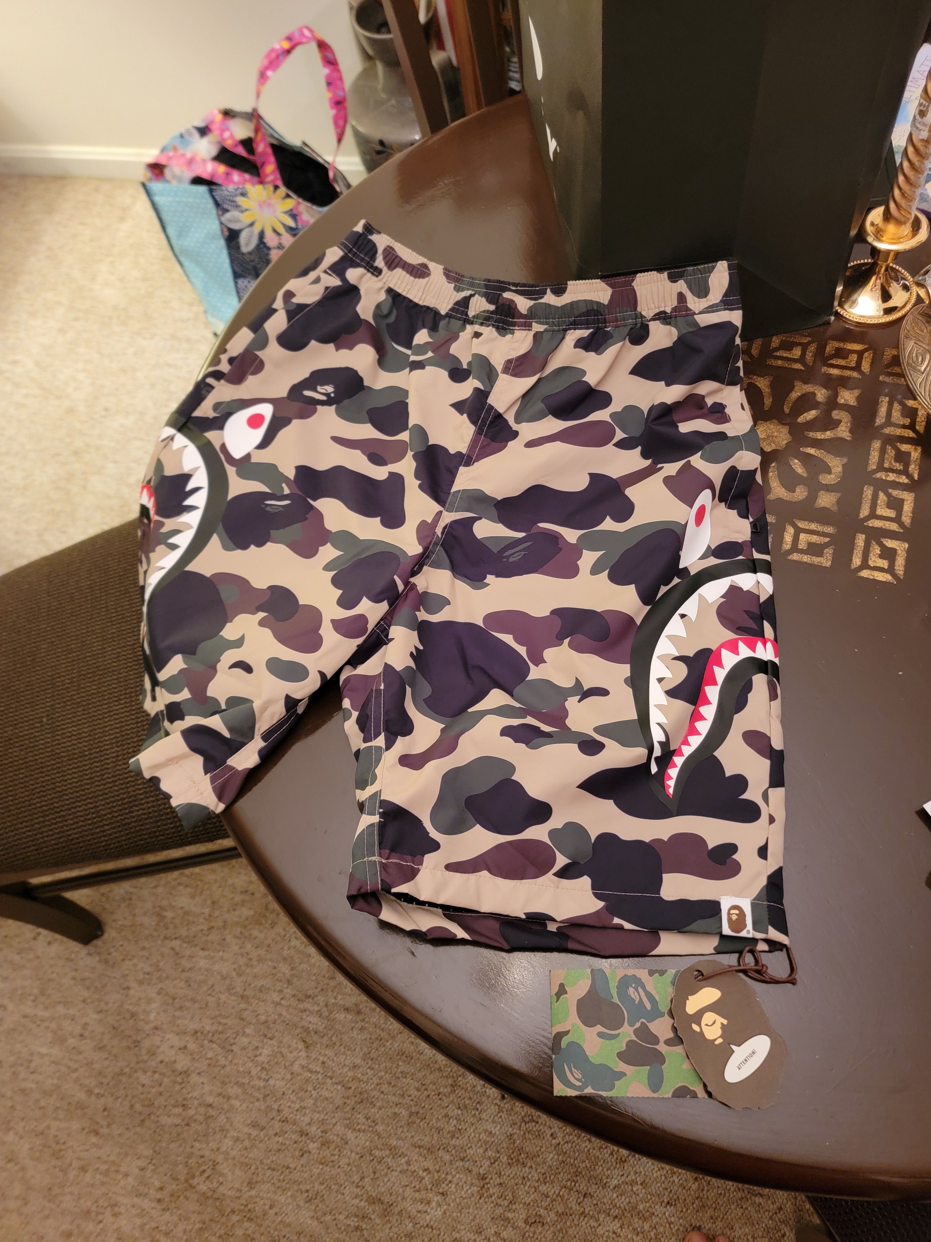 Bape 1st Camo side shark Beach shorts Grailed