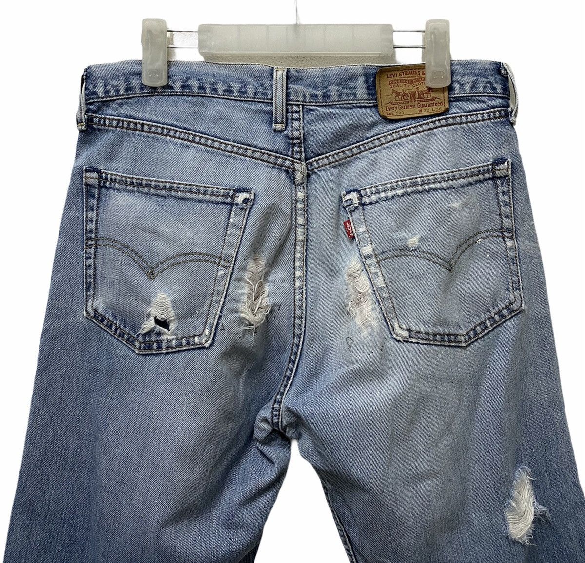 Levi's × Vintage 🔥Vintage 90s Levi’s 503 USA Ripped Off Denim Short Size US 32 / EU 48 - 5 Thumbnail