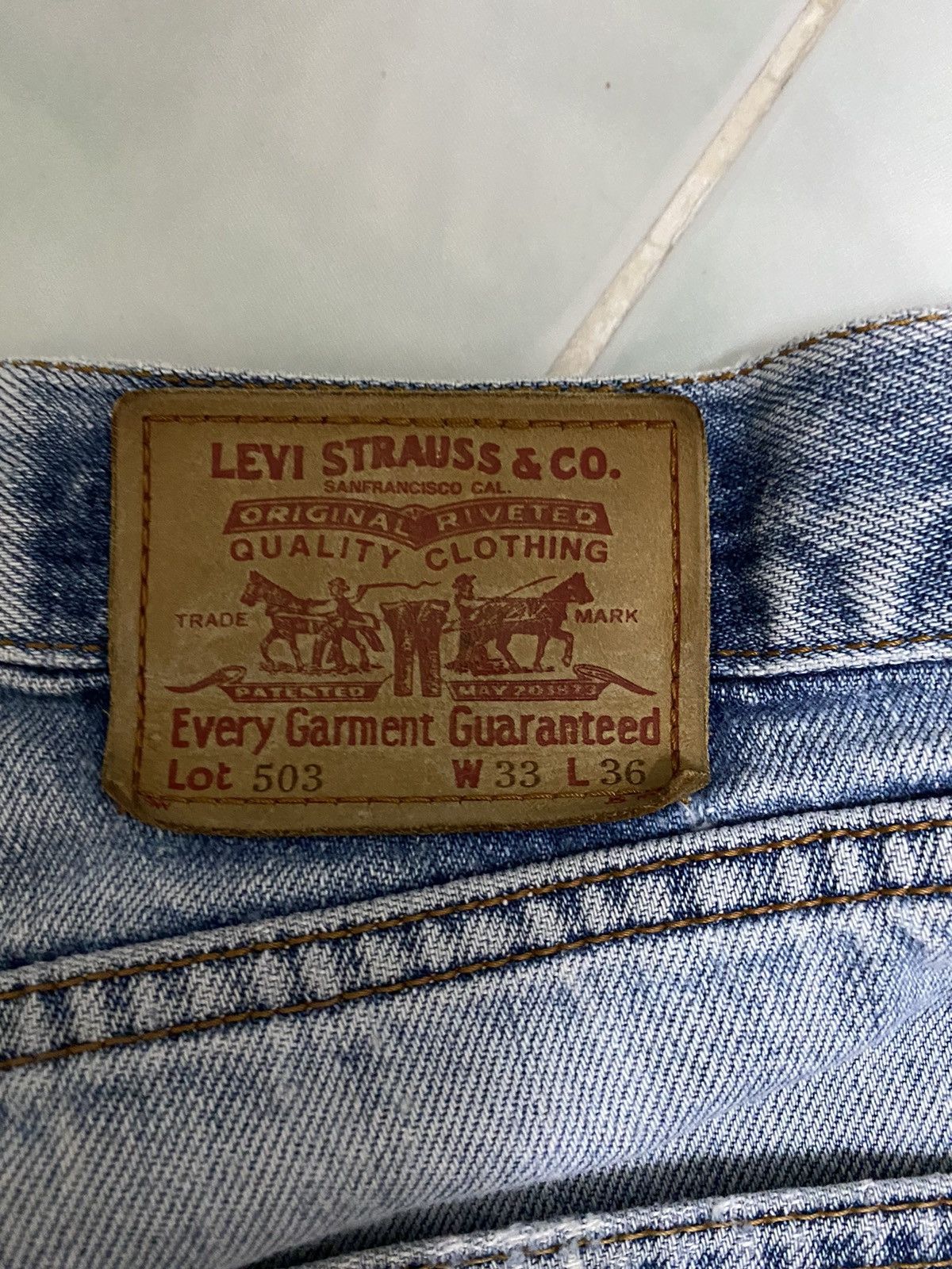 Levi's × Vintage 🔥Vintage 90s Levi’s 503 USA Ripped Off Denim Short Size US 32 / EU 48 - 8 Thumbnail