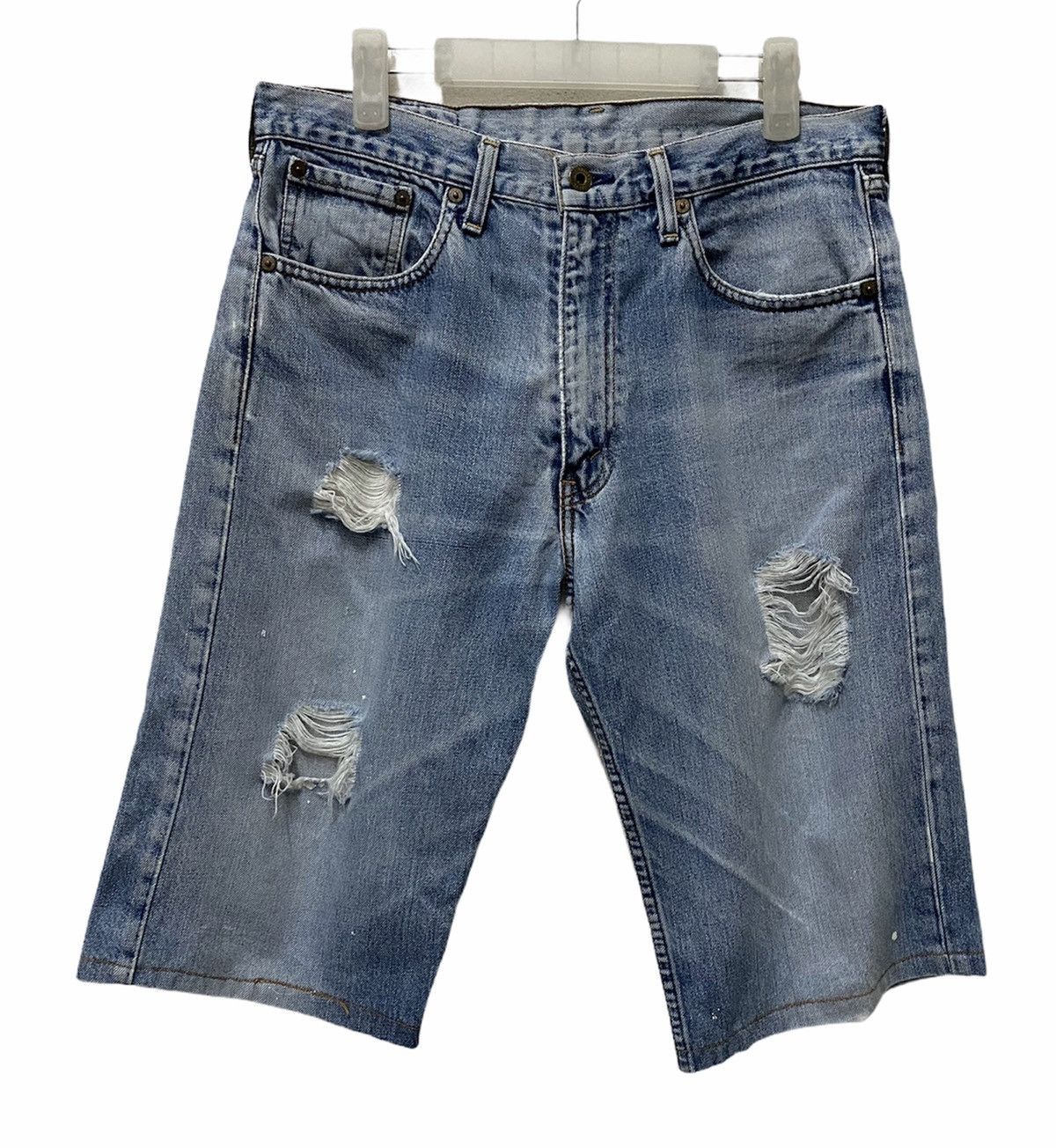Levi's × Vintage 🔥Vintage 90s Levi’s 503 USA Ripped Off Denim Short Size US 32 / EU 48 - 3 Thumbnail