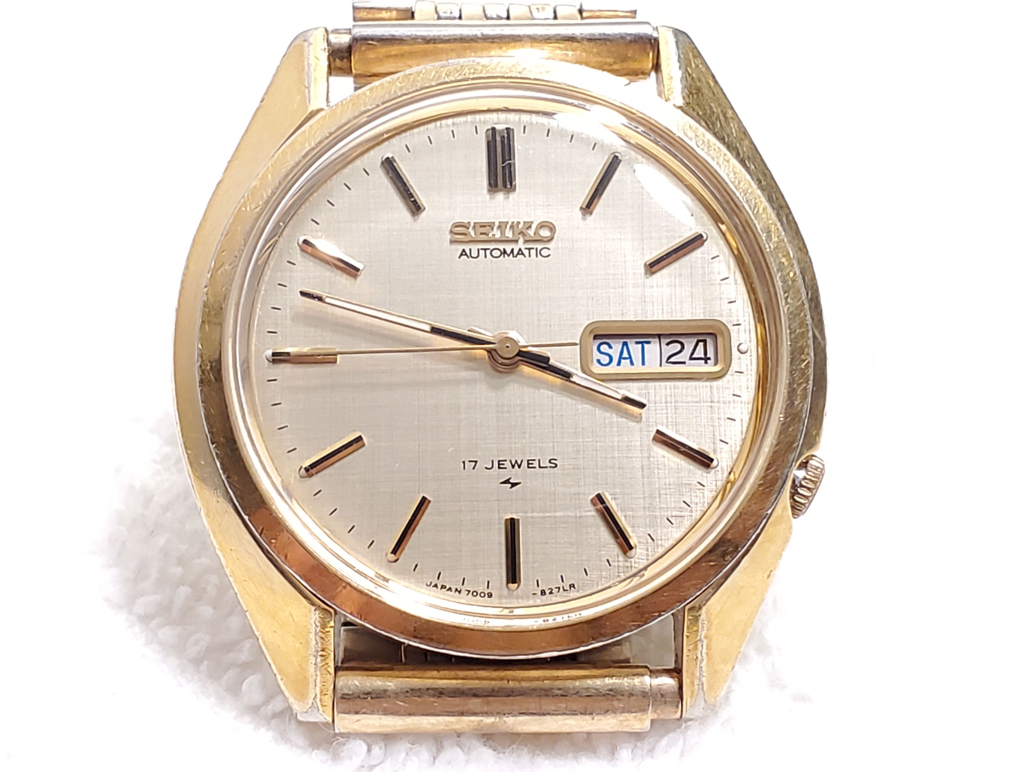 Vintage Seiko Automatic Day Date Watch Seventeen Jewels